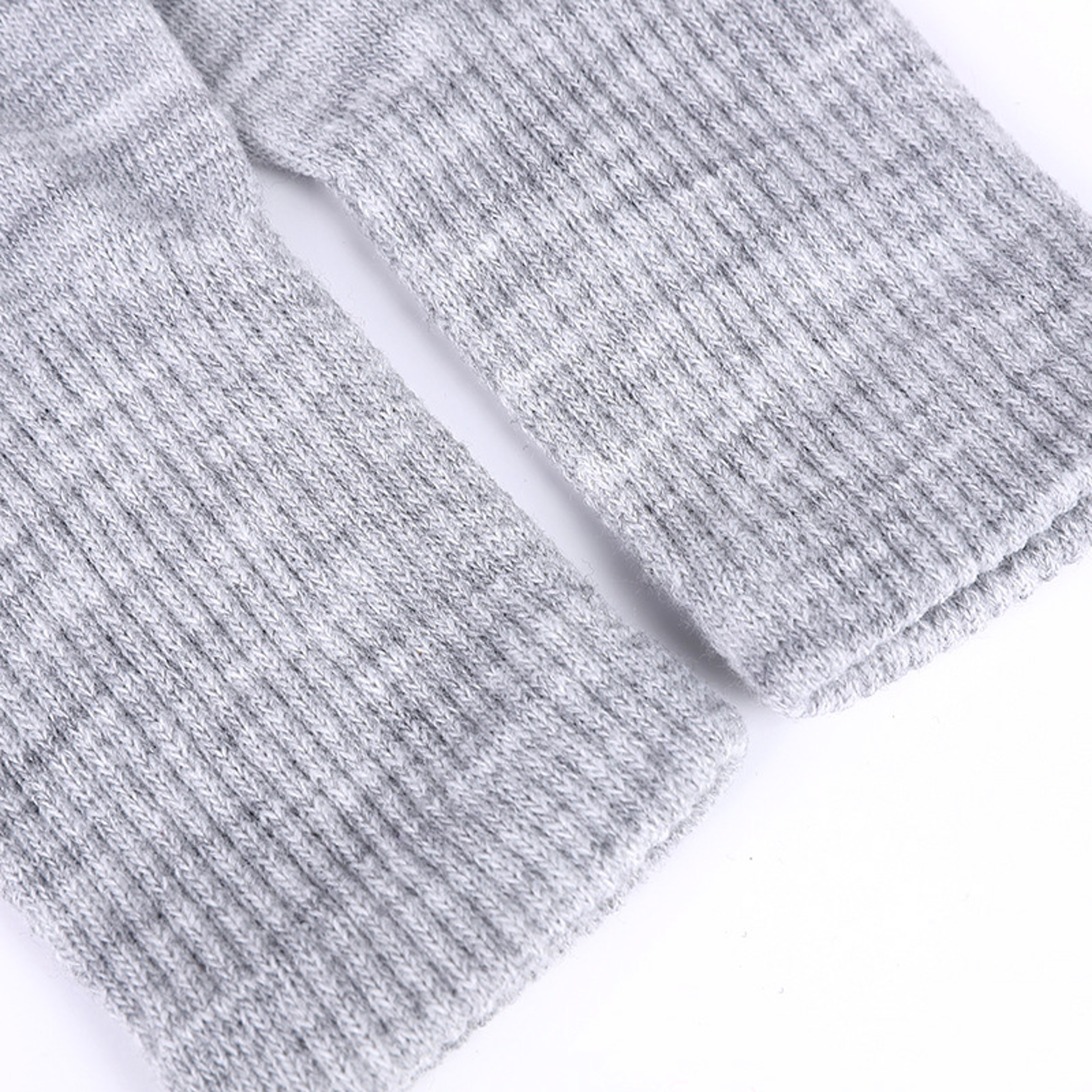 Unisex Winter Fingerless Knit Gloves with Warm Acrylic Wrist-Length Design – view 4