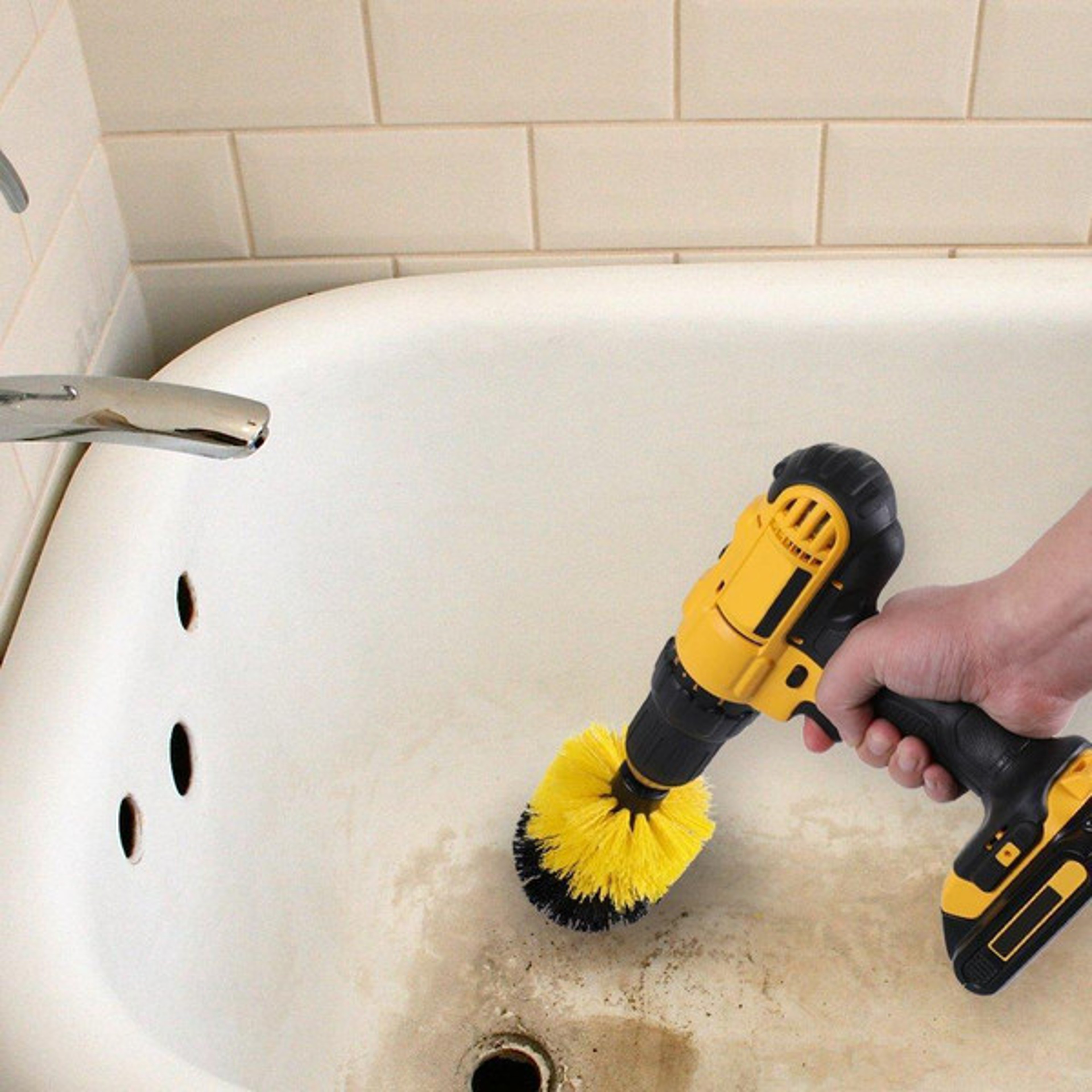 Effortless Cleaning with Nylon 3-Brush Power Scrubber Kit - Drill Brush Attachments for Every Surface 3