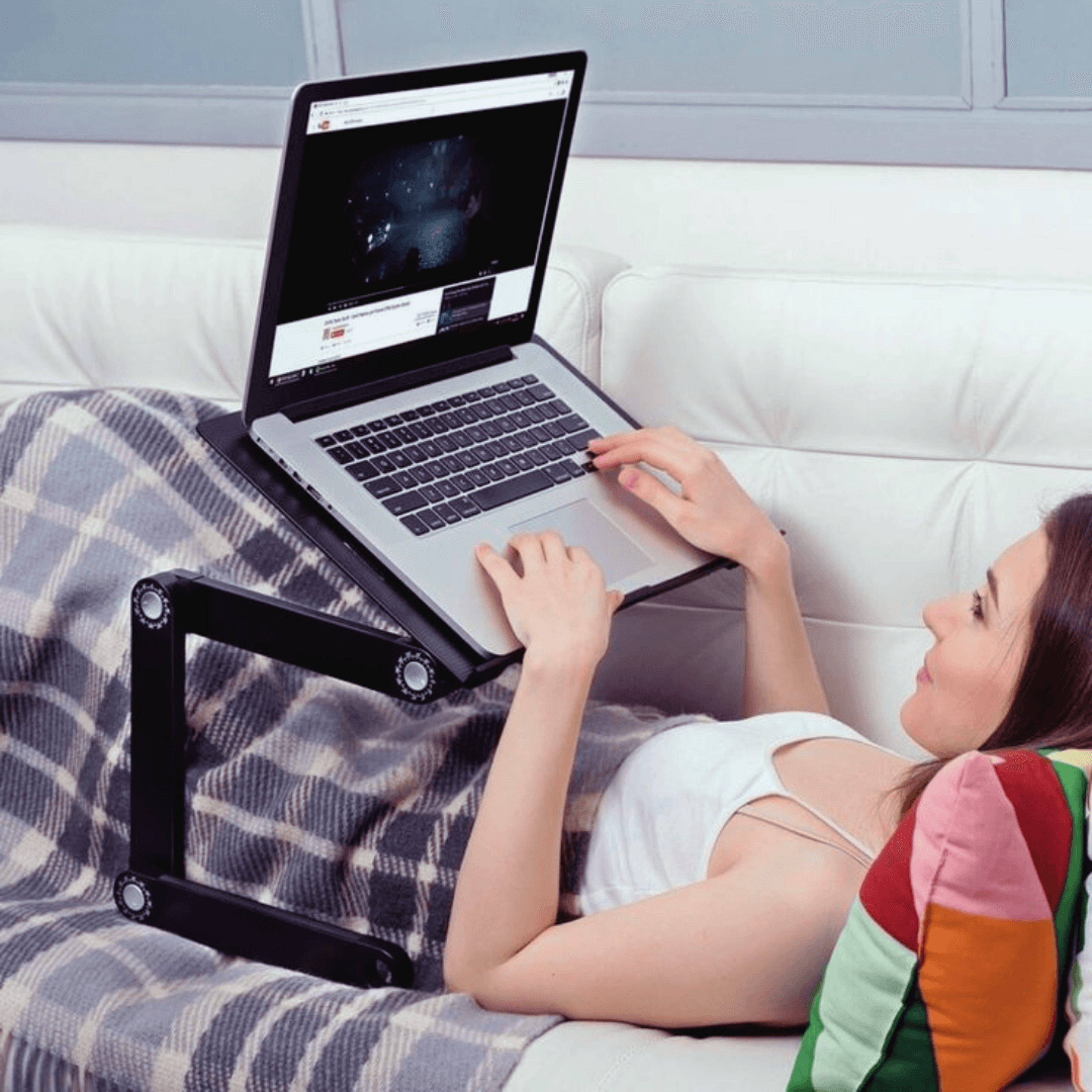 Ergonomic Adjustable Laptop Standing Desk  Sit Or Stand In Comfort Anywhere 1