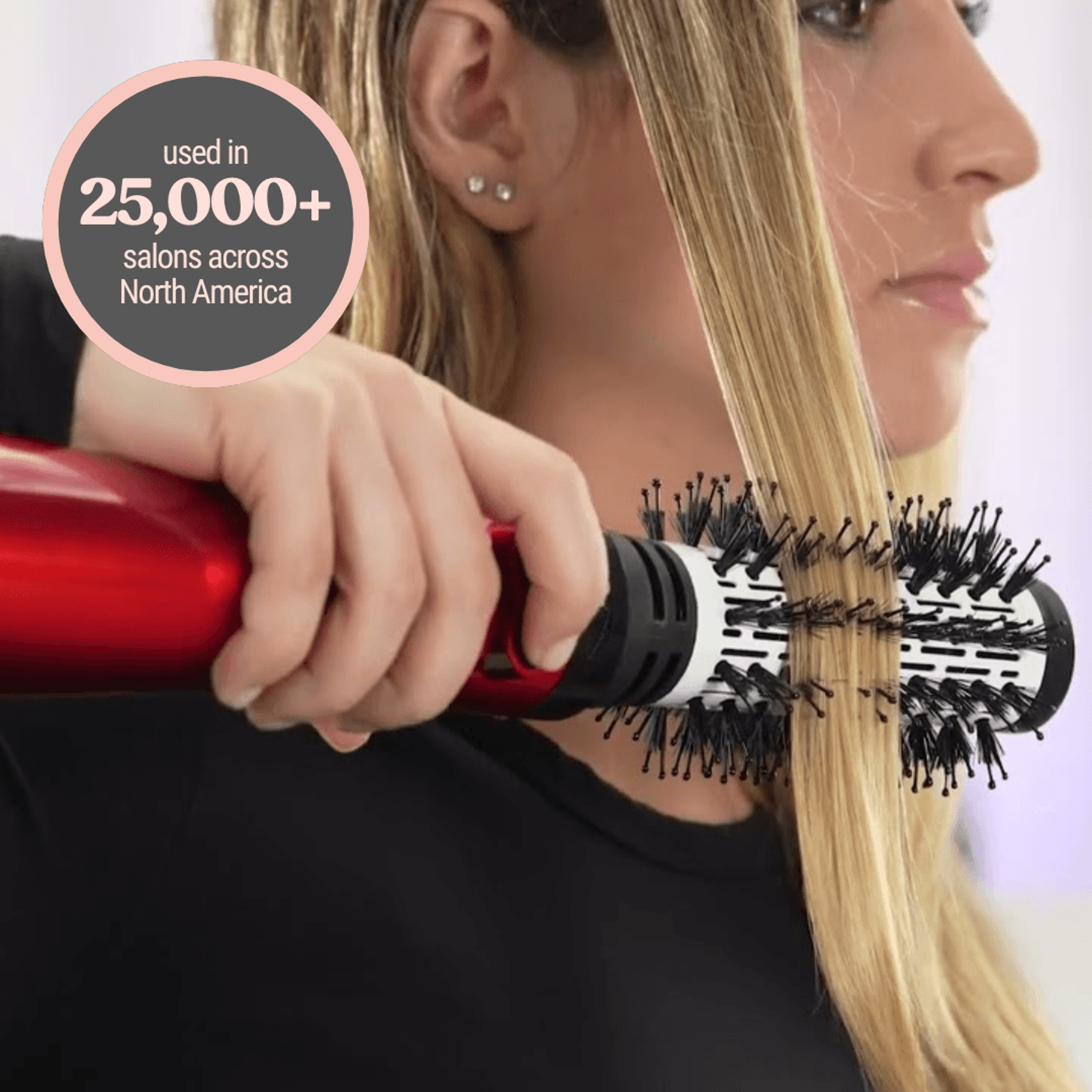 2in1 Hot Air Styler And Rotating Hair Dryer Electric Blow Dryer With AntiScald Bristles Ceramic Bar 5
