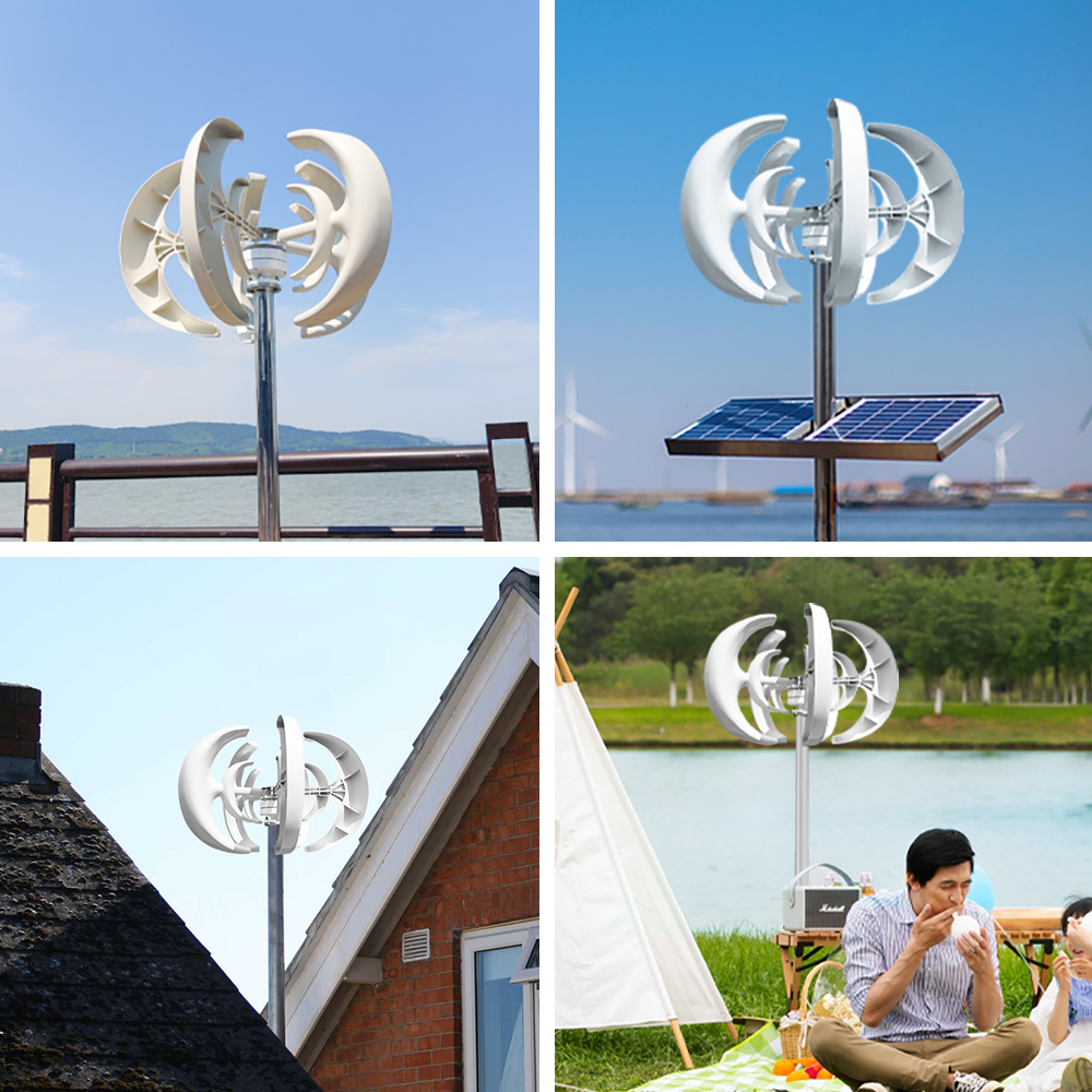 5000W Vertical Wind Turbine Generator Small Windmill Free Energy For Household Farm MPPT Controller 3
