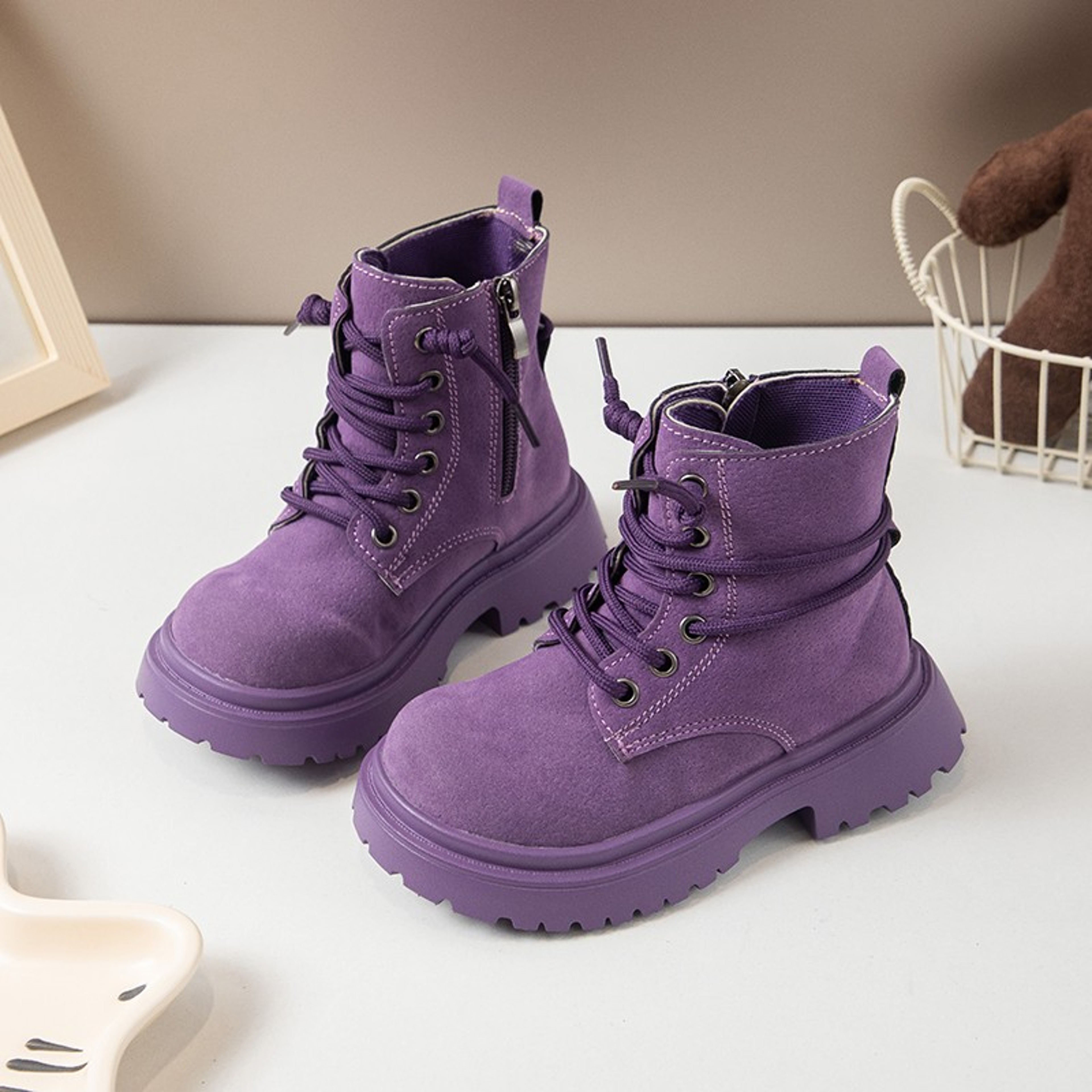 PU Leather Autumn Fashion Boots For Girls, Trend Teenager Girl's Boots, Waterproof Platform Kids Boots – view 9