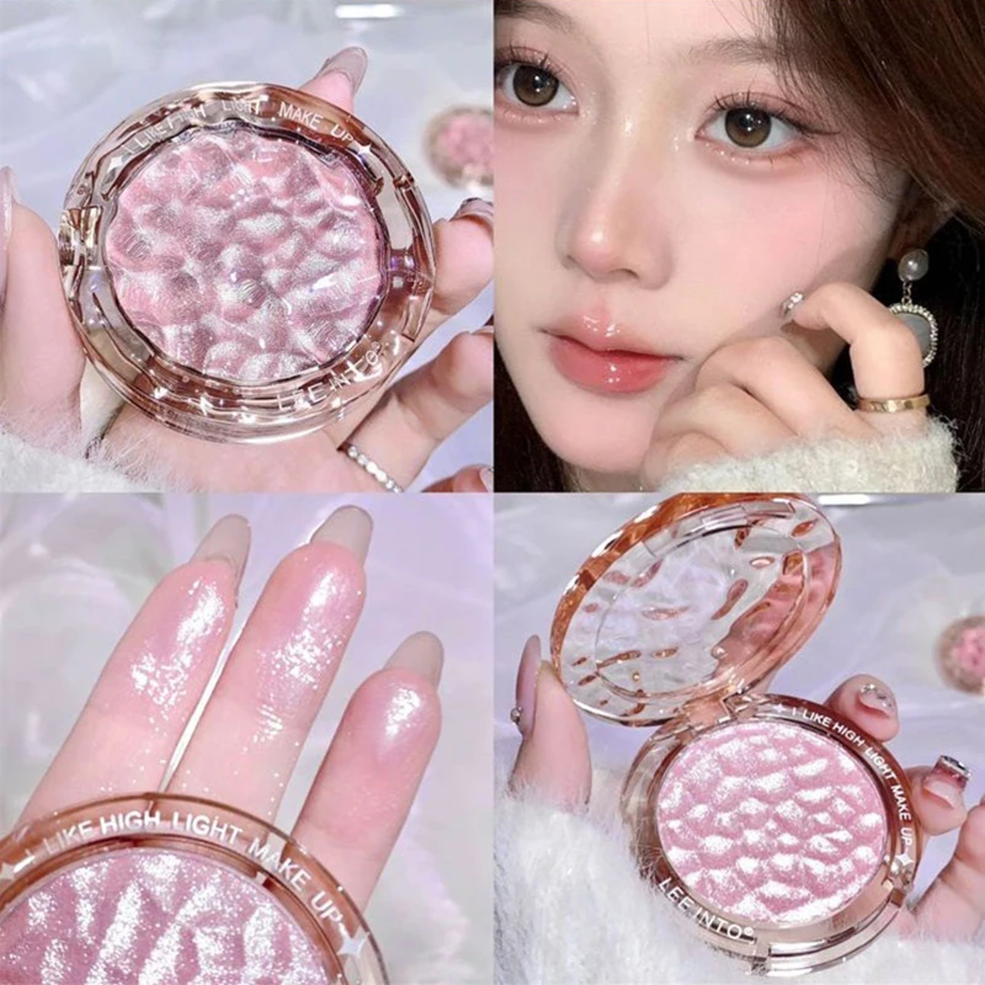 Glitter Highlight Contour Palette High Gloss Powder Natural Gloss Contour Concealer LongLasting Lig 8