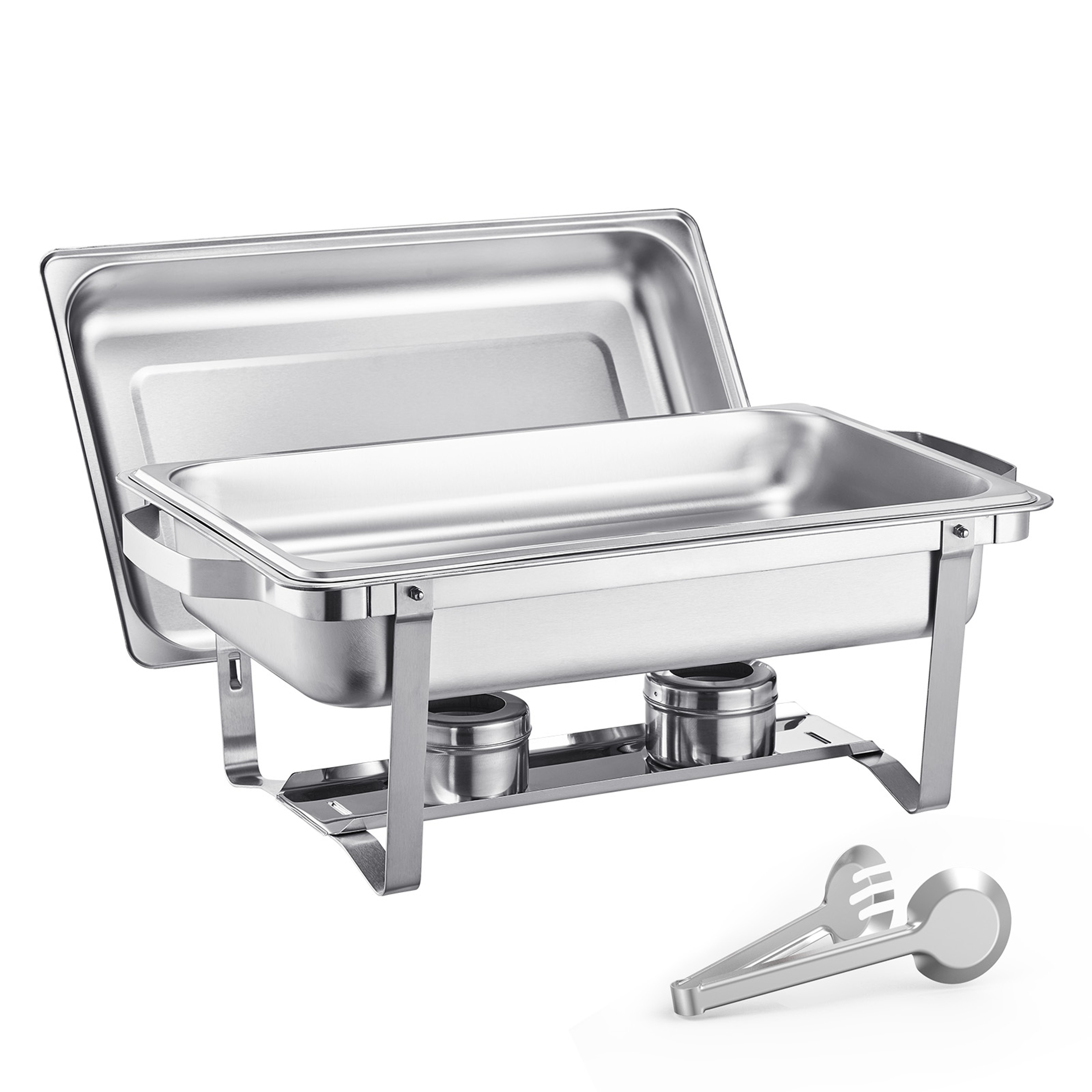 SucceBuy Chafing Dish Buffet Set, Stainless Steel Chafer with 2 Full, 4 Half Size Pans, Professional Catering Warmer – view 8