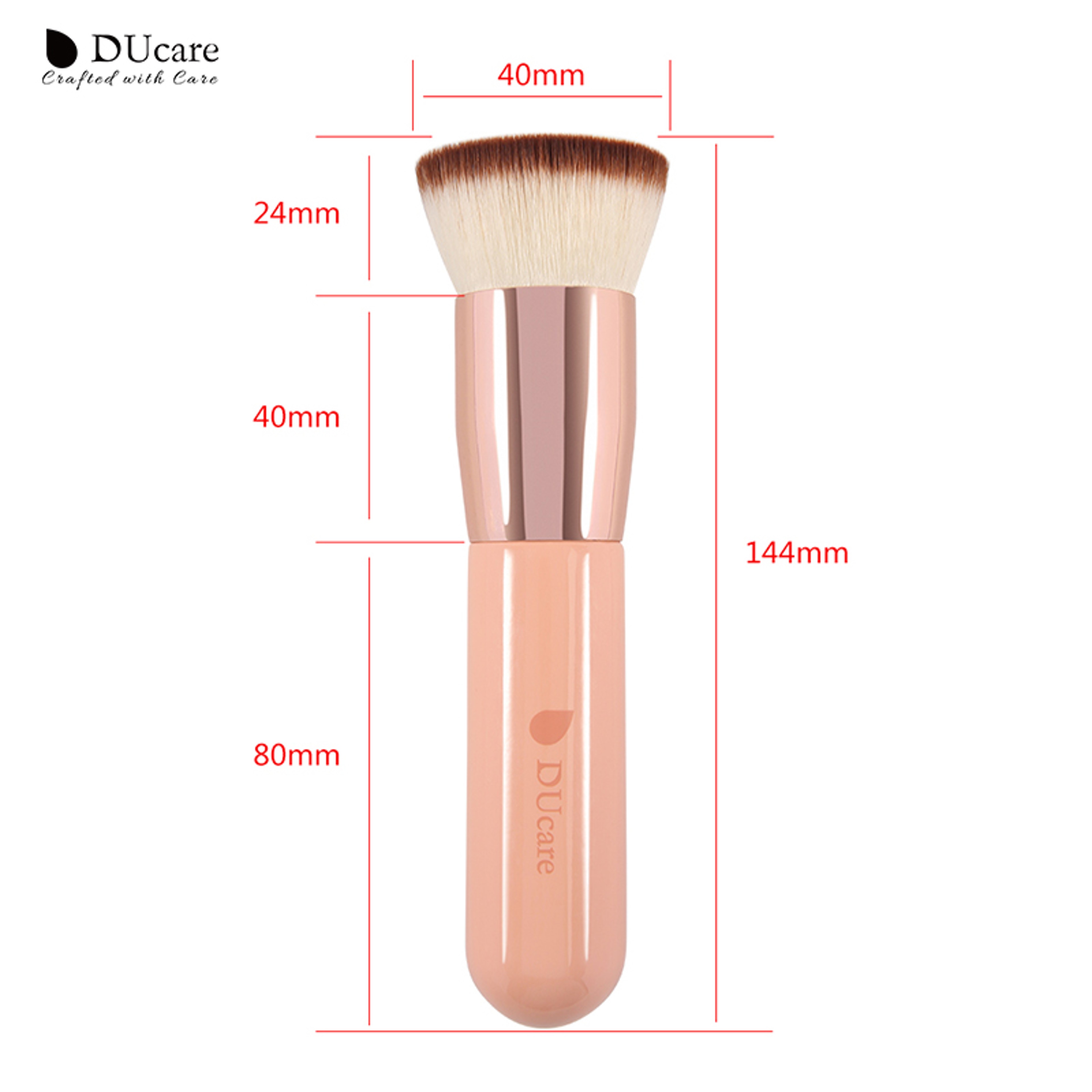 DUcare Foundation Brush Flat Top Kabuki Makeup Brush with Synthetic Hair for Liquid, Mineral Powder, Buffing & Stippling – view 6