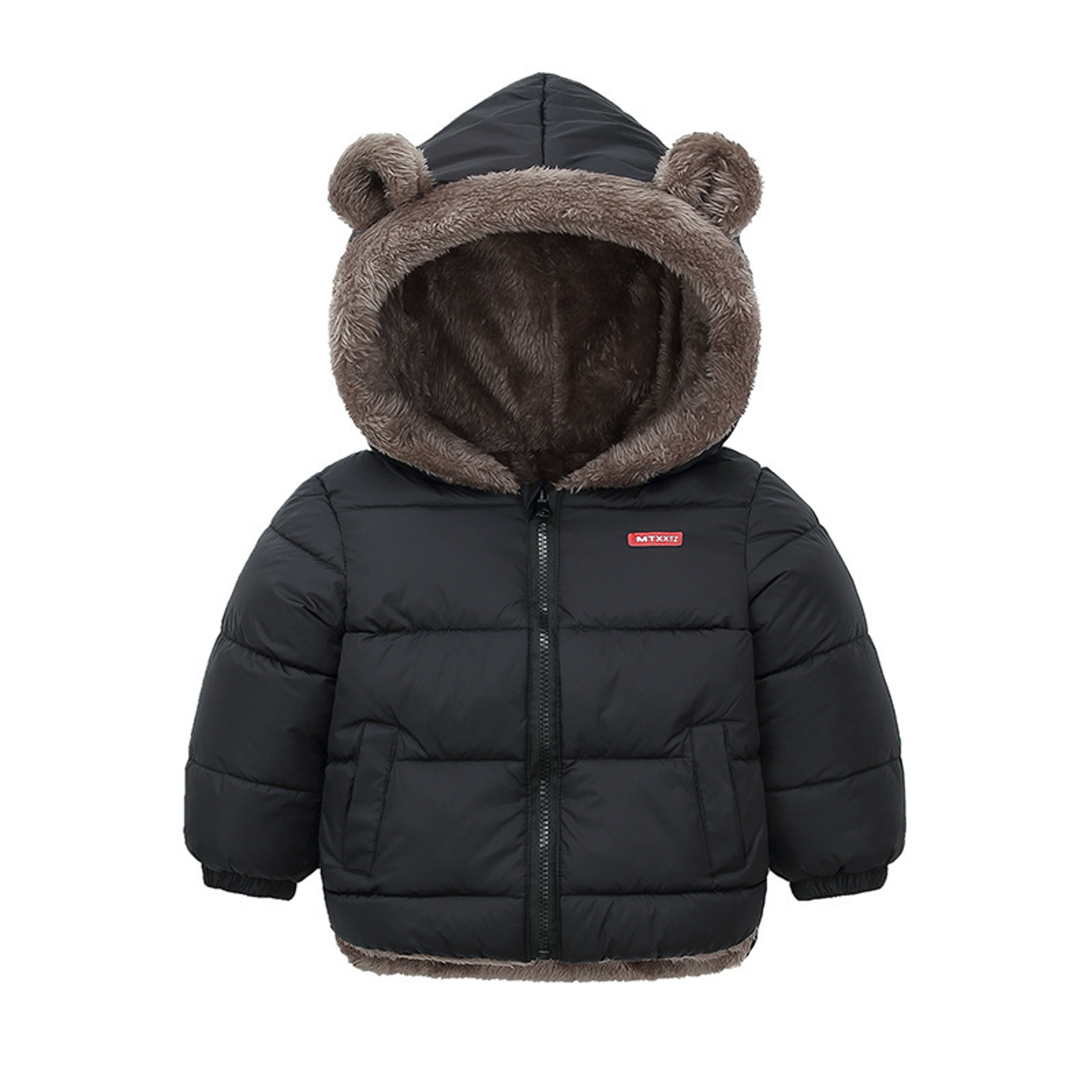 Reversible Baby Winter Coat Cartoon Hooded Plus Velvet, Baby Boys Fleece Jacket, Newborn Outerwear Toddler Girl Parkas – view 1