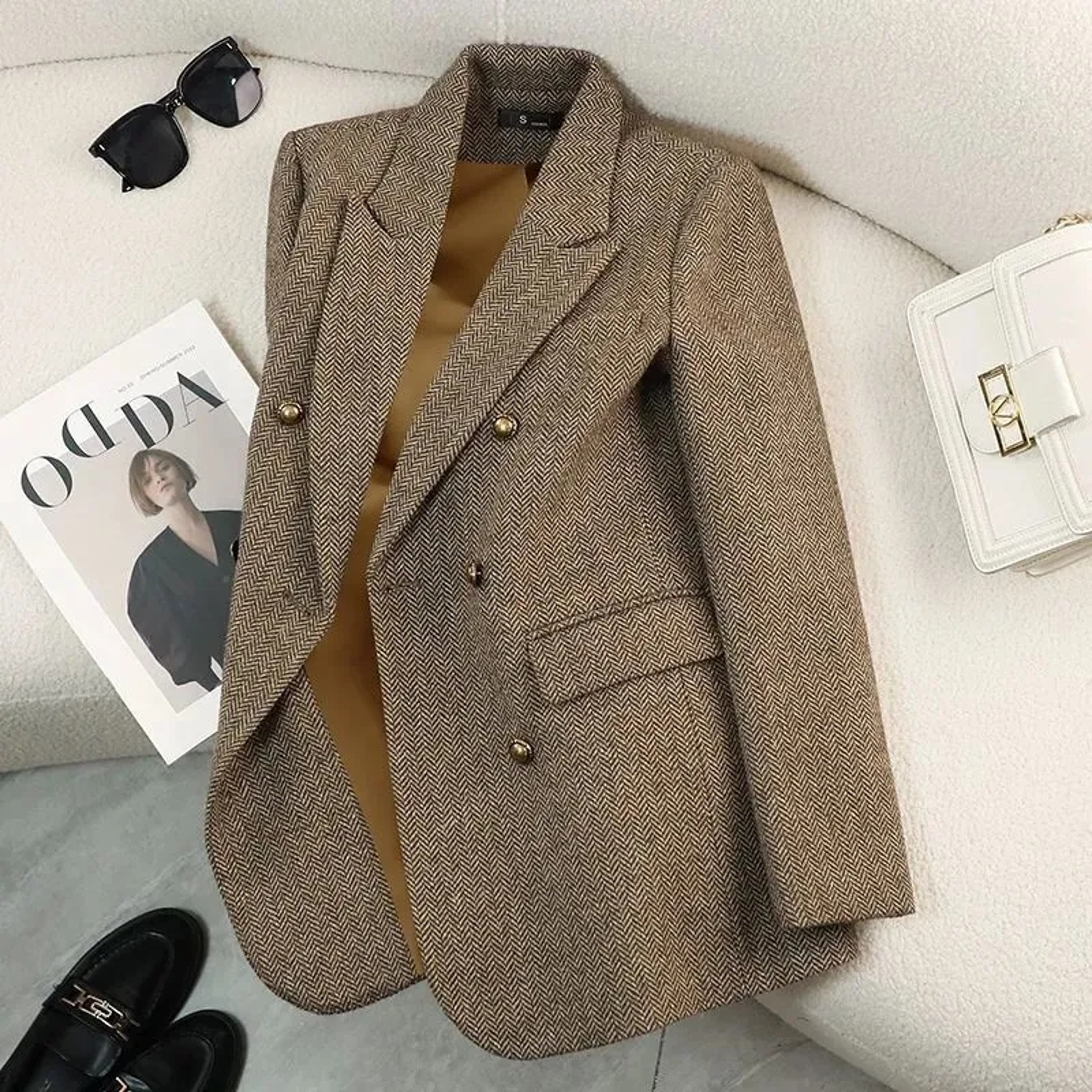 Unique Word Pattern Blazer, High-Quality Women's Suit Jacket, Cool Design Autumn Winter Coat, New Female Tops – view 1