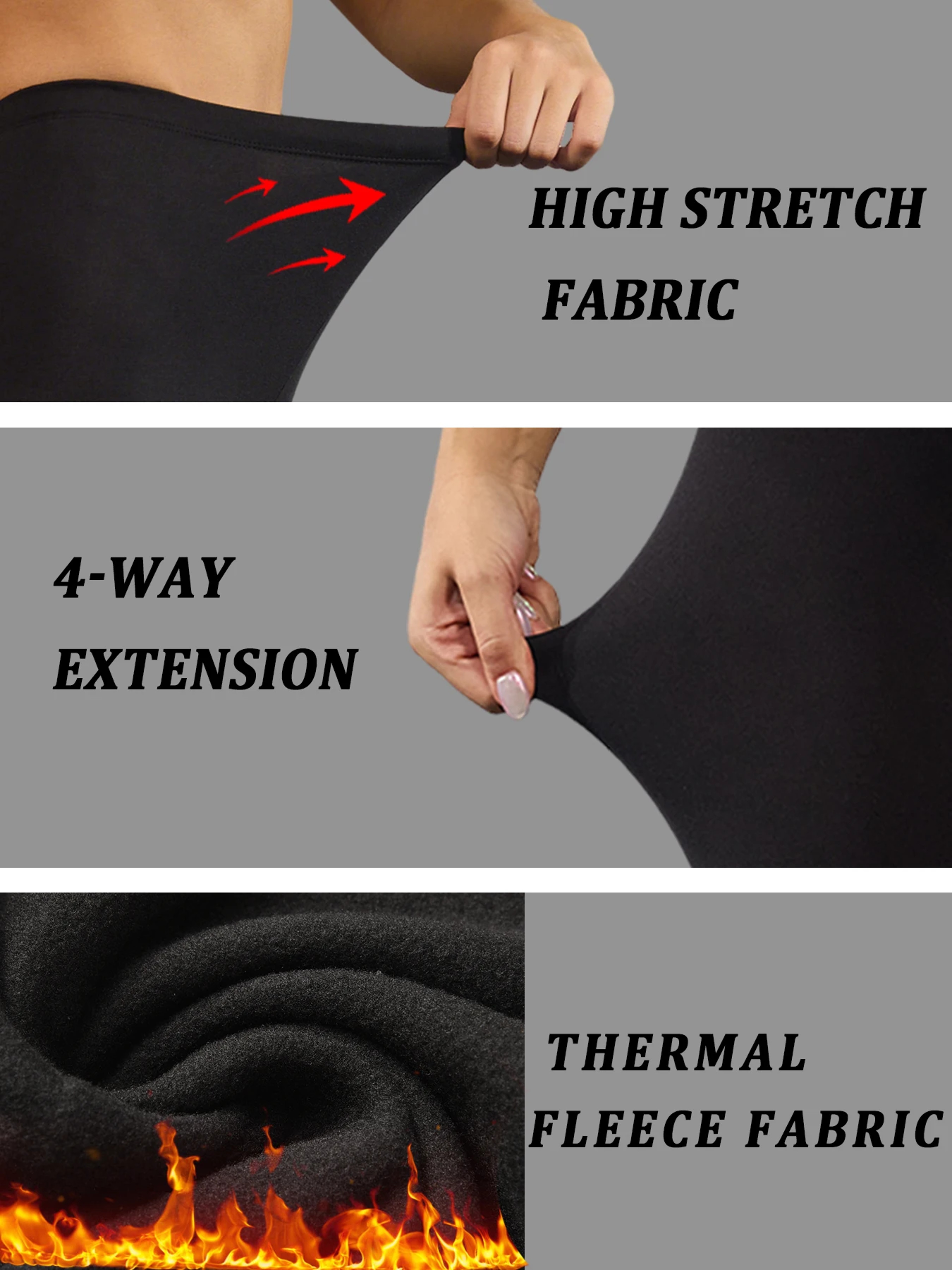 Plus Size Fleece Lined Leggings, Super Soft Thermal Warm Pants for Women, Cold Winter Running, Workout, and Yoga – view 3