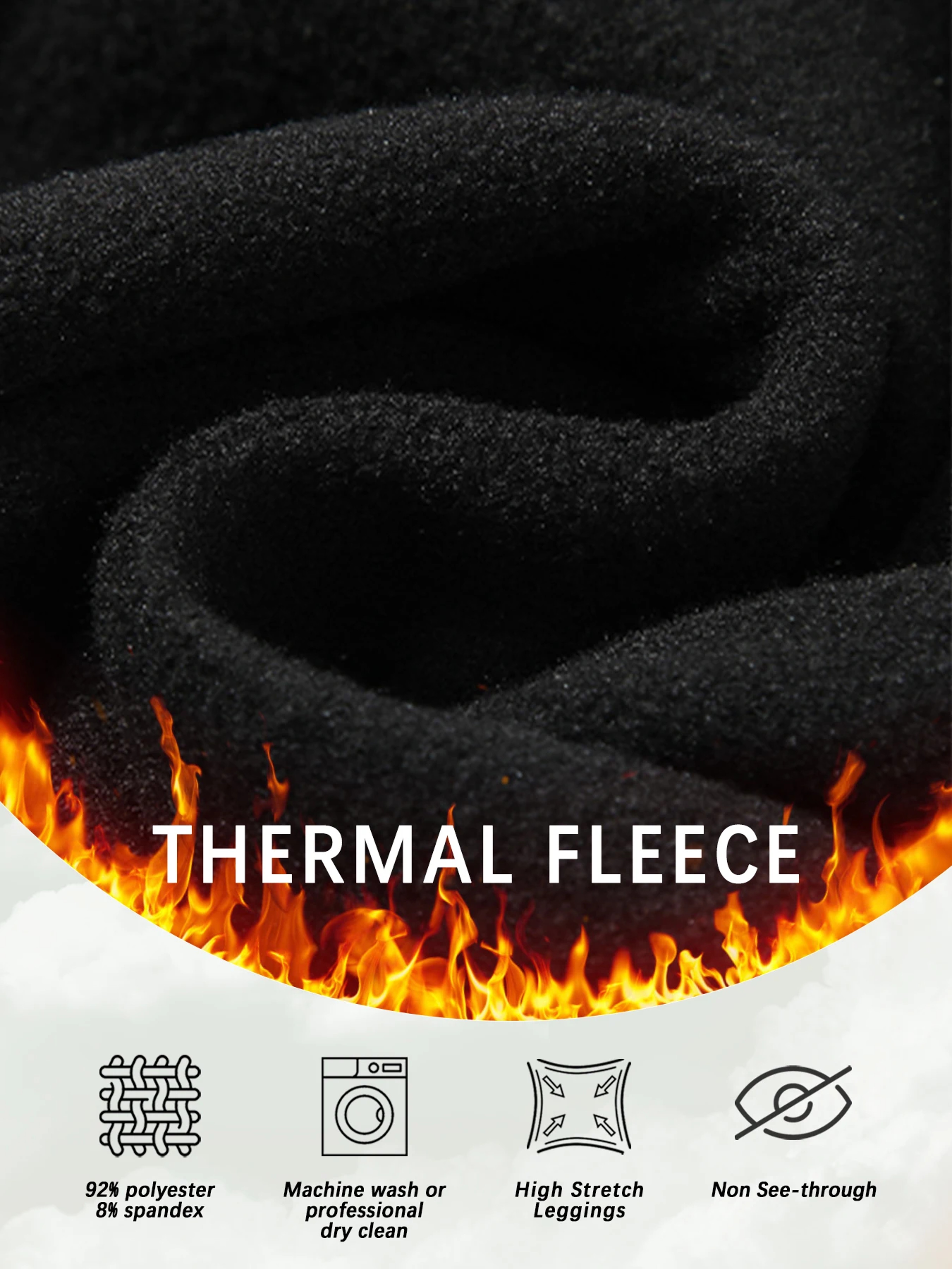 Plus Size Fleece Lined Leggings, Super Soft Thermal Warm Pants for Women, Cold Winter Running, Workout, and Yoga – view 5