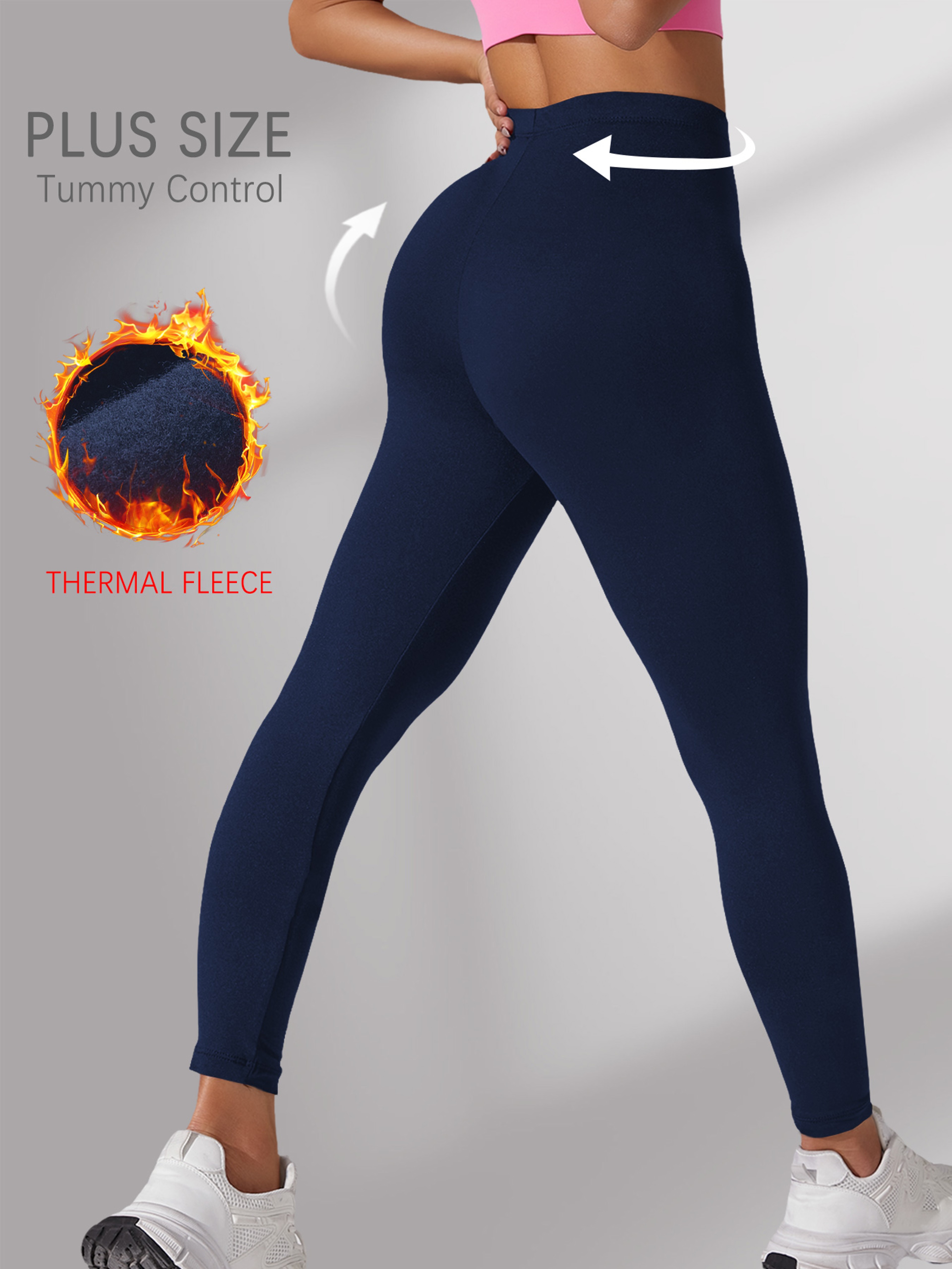 Plus Size Fleece Lined Leggings, Super Soft Thermal Warm Pants for Women, Cold Winter Running, Workout, and Yoga – view 8