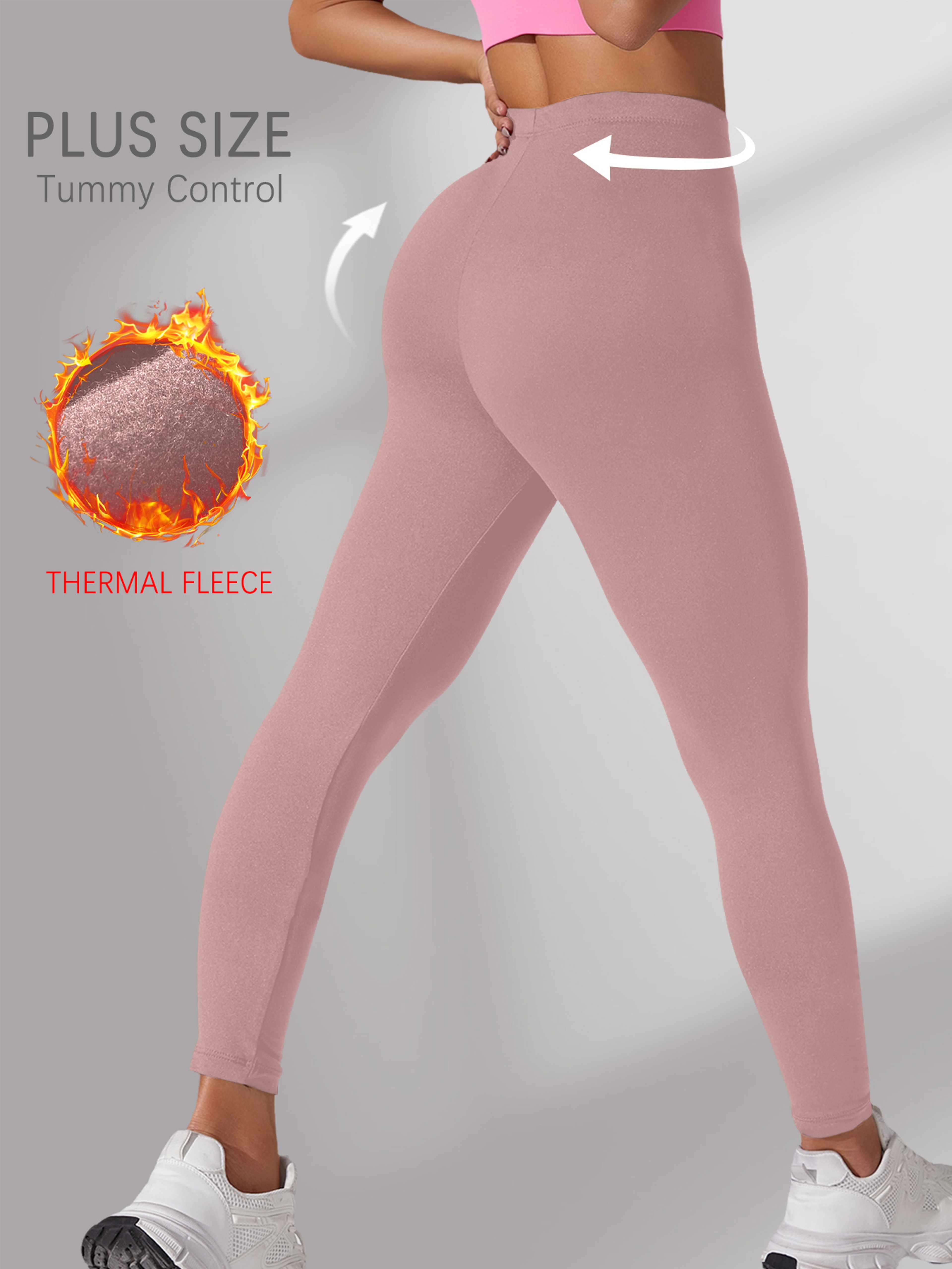 Plus Size Fleece Lined Leggings, Super Soft Thermal Warm Pants for Women, Cold Winter Running, Workout, and Yoga – view 10