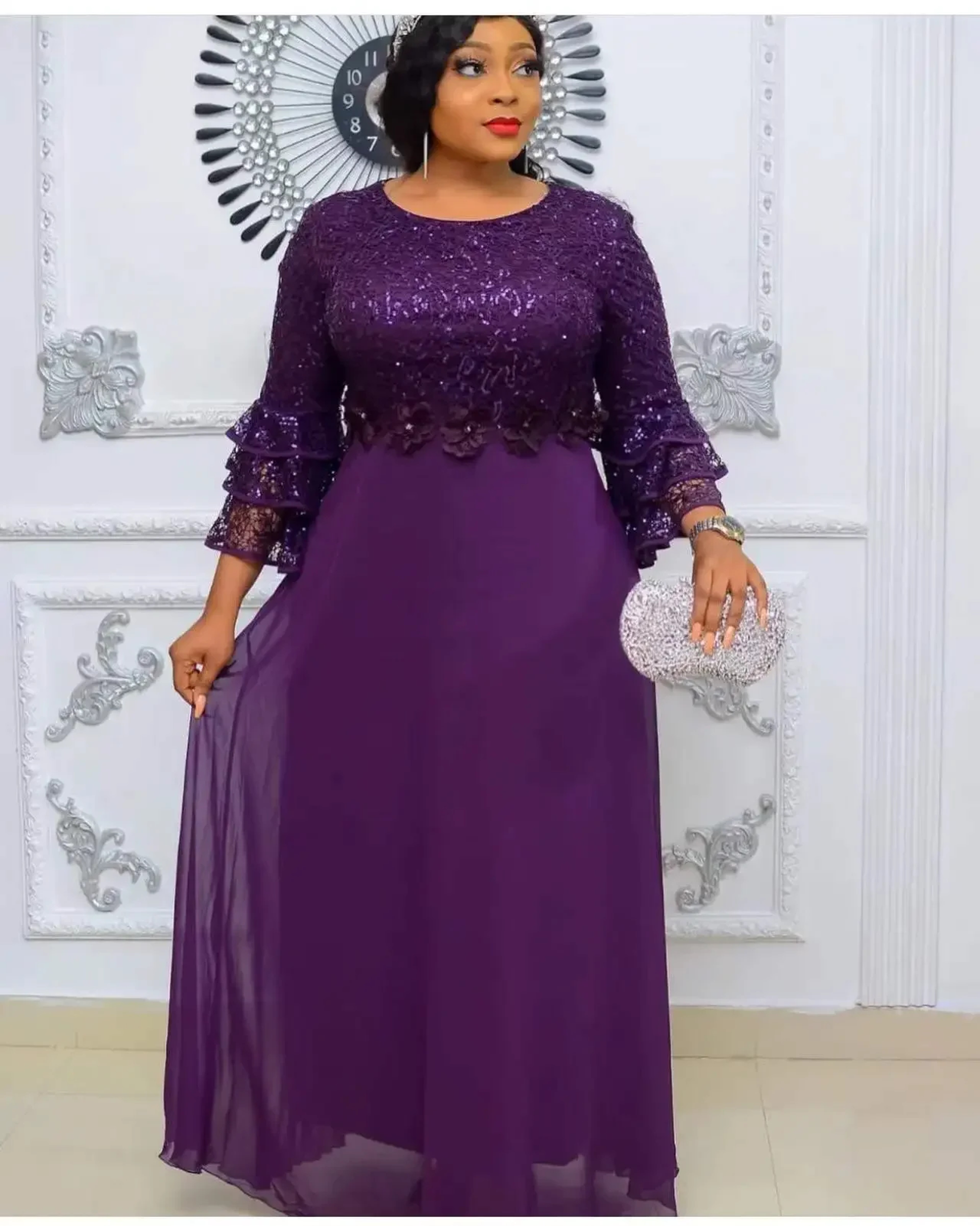 Elegant Ankara Party Dresses for Women, 2024 New Fashion Dashiki Maxi Dress, Muslim Wedding Gowns – view 7