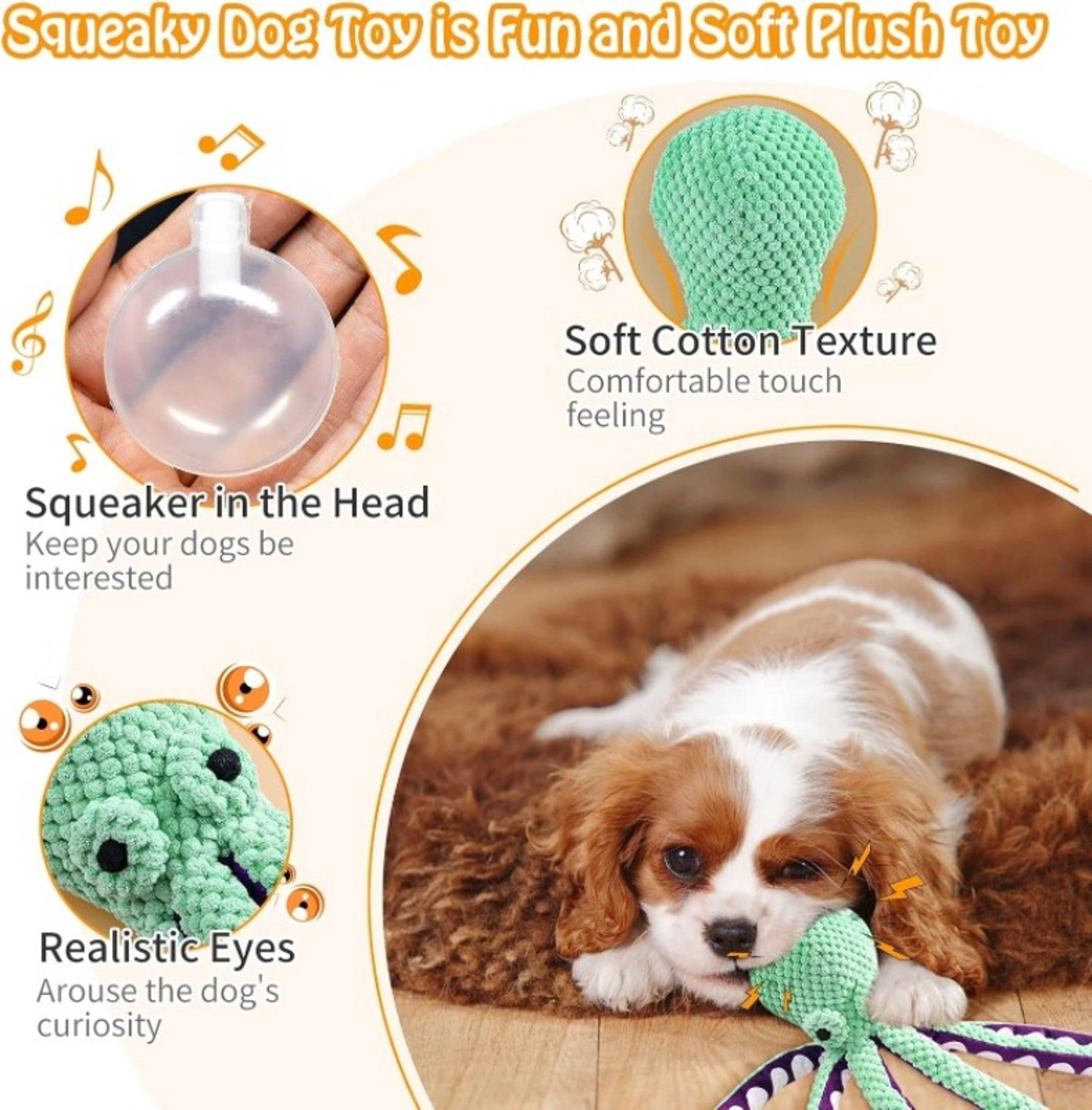 SnuggleSqueak Plush Dog Toy Large Squeaky Chew Toy for Dogs – view 3