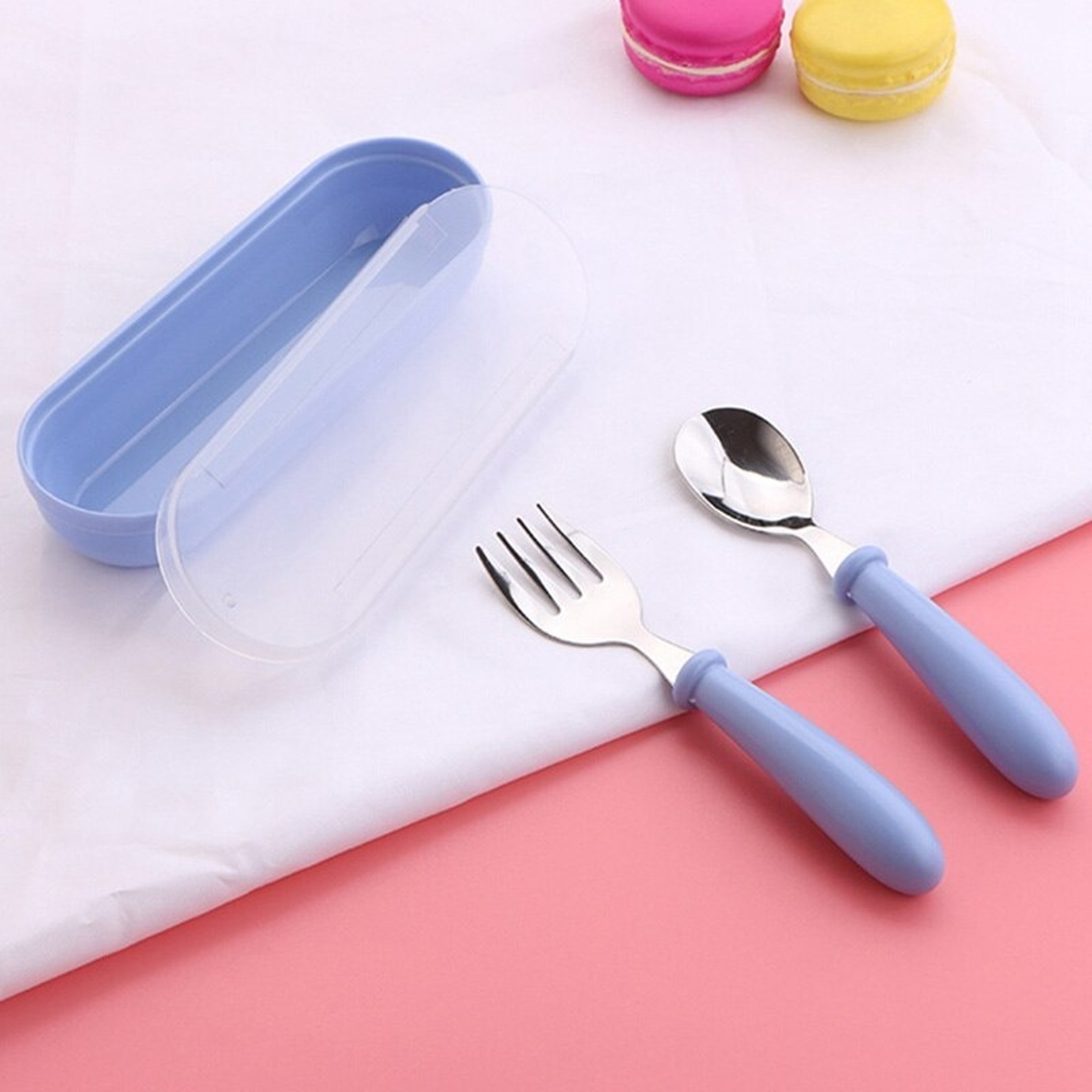 Premium Kids Stainless Steel Cutlery Set Piece Baby Feeding Utensils With Portable Case 3