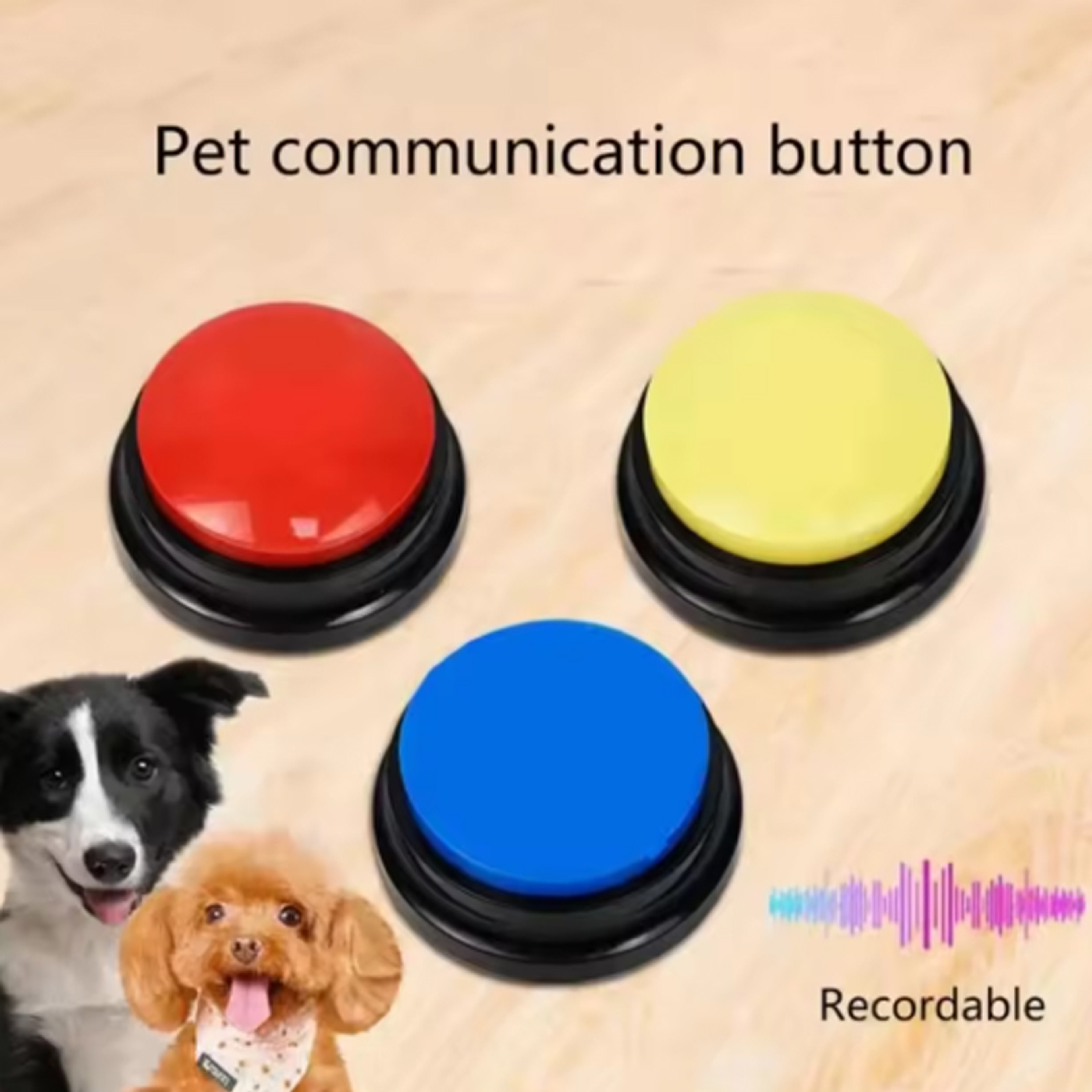 Recordable Dog Talking Buttons Interactive Pet Communication Toy Portable Recordable Dog Toy  Dog T 1