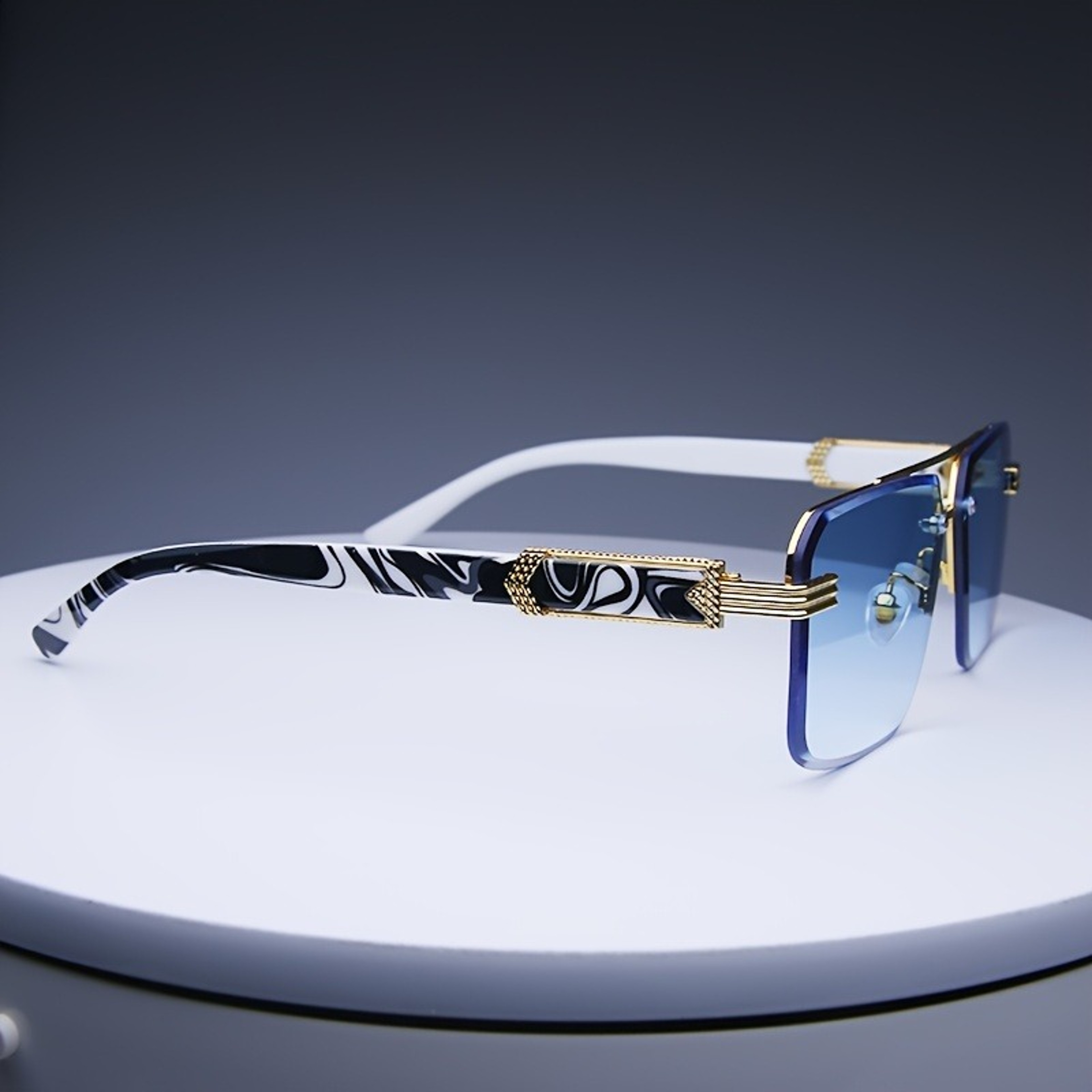 Classic Unisex Rimless Sunglasses Small Square Frameless Travel Shades With UV Protection 4