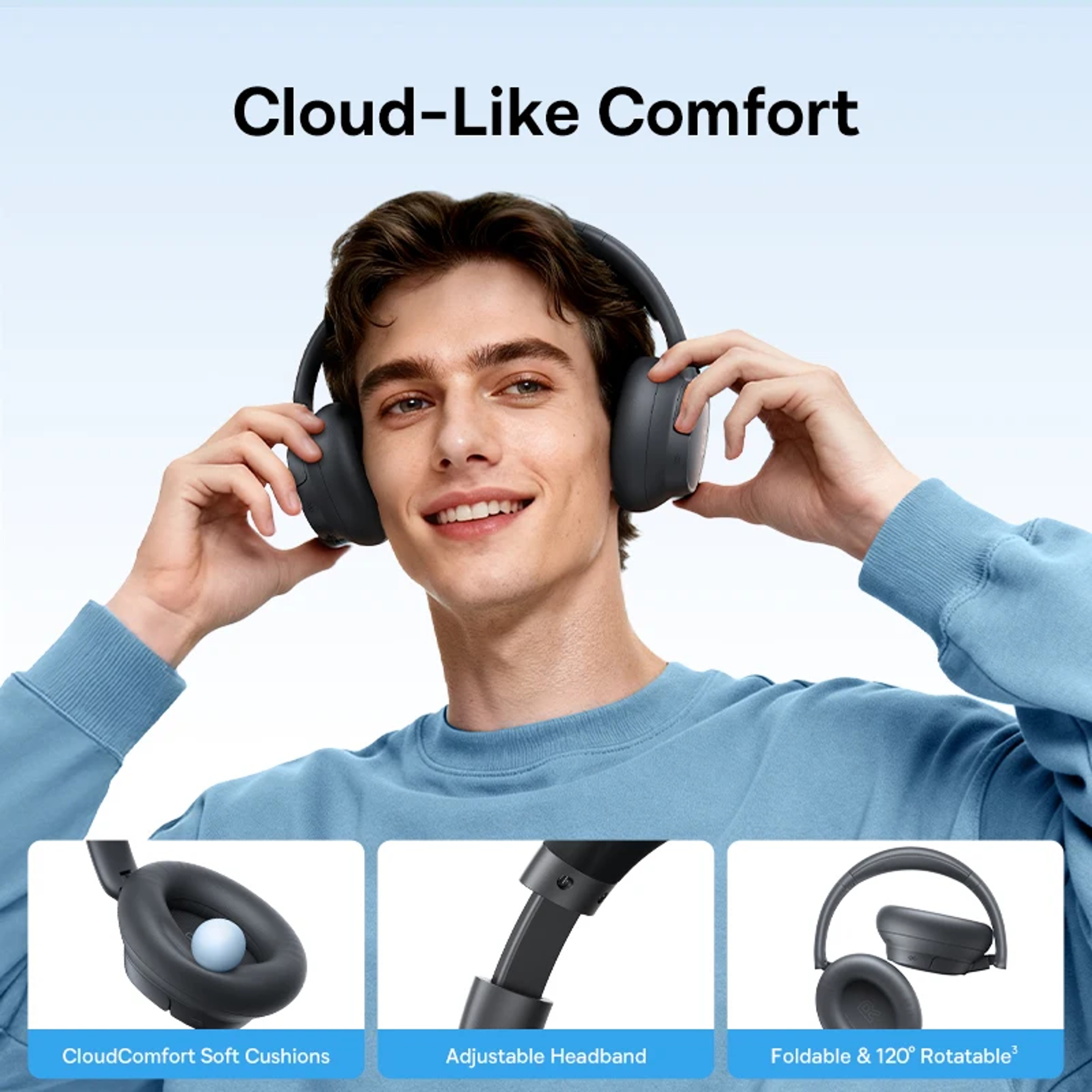 Baseus NC Lite Wireless Over Ear Noise Cancelling Headphones With Battery 2