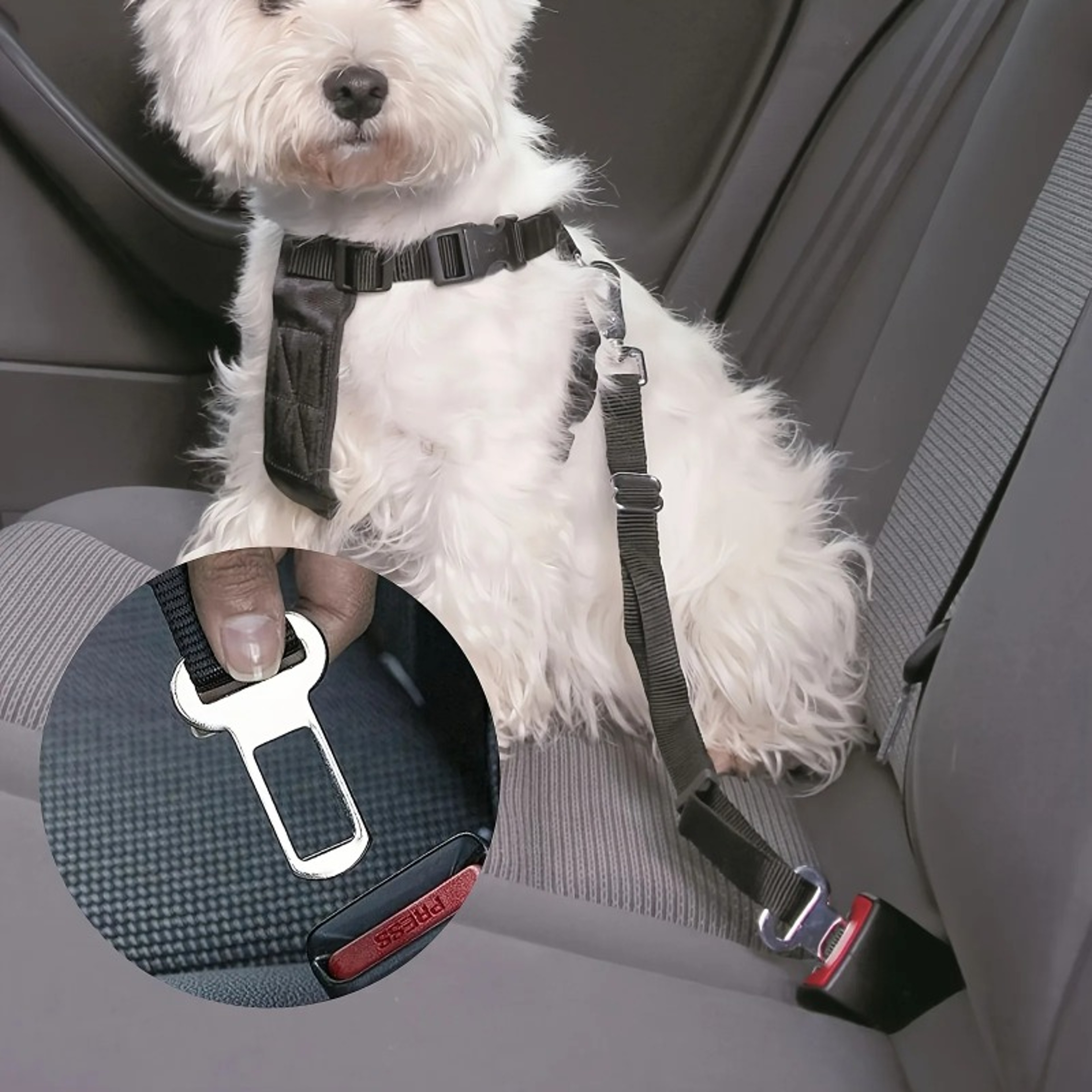 SecureRide Pet Seat Belt Adapter Metal Clip For Dog Seat Belt  Car Travel Safety 1