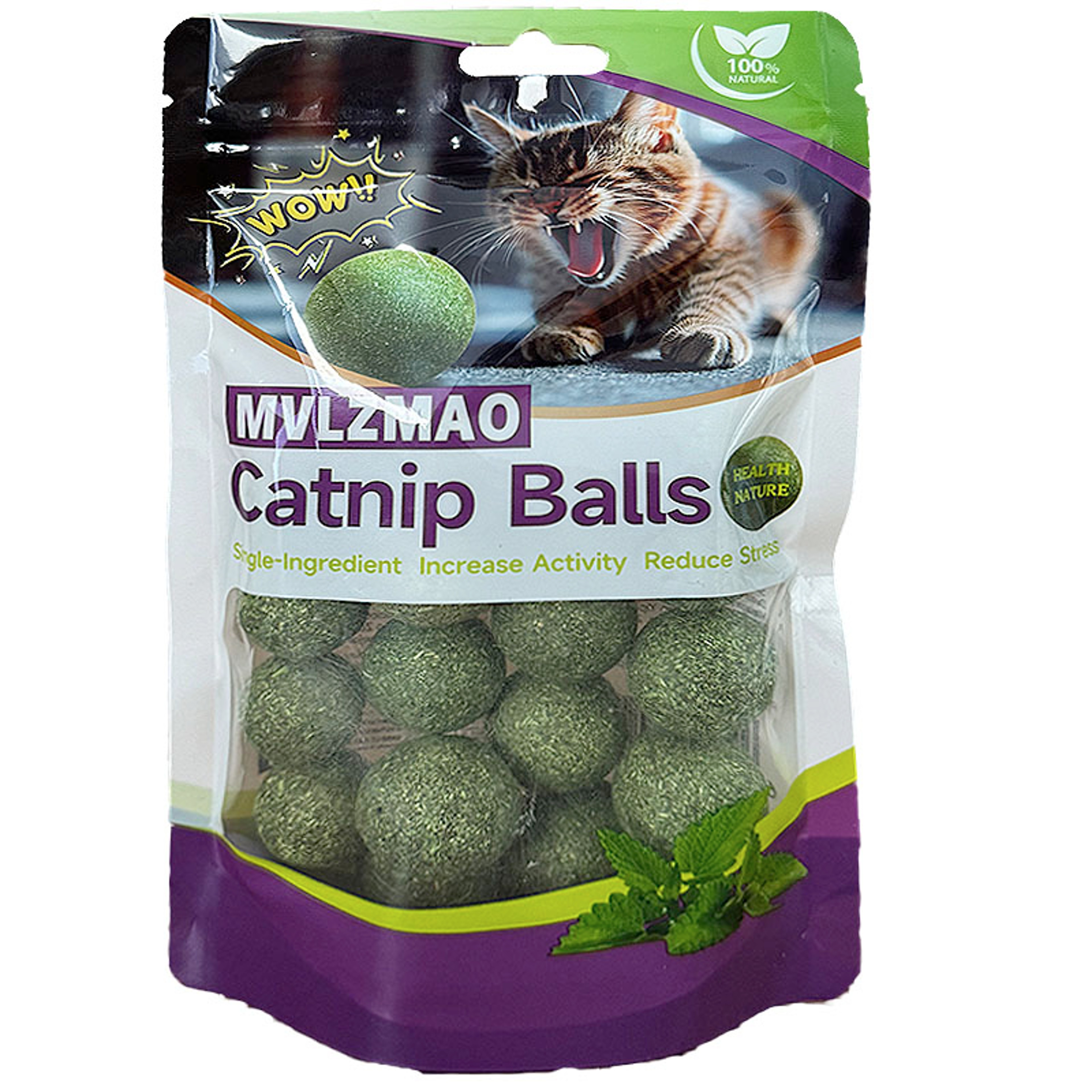 Natural Catnip Ball Interactive Cat Toy For Teeth Cleaning  Healthy Play 0