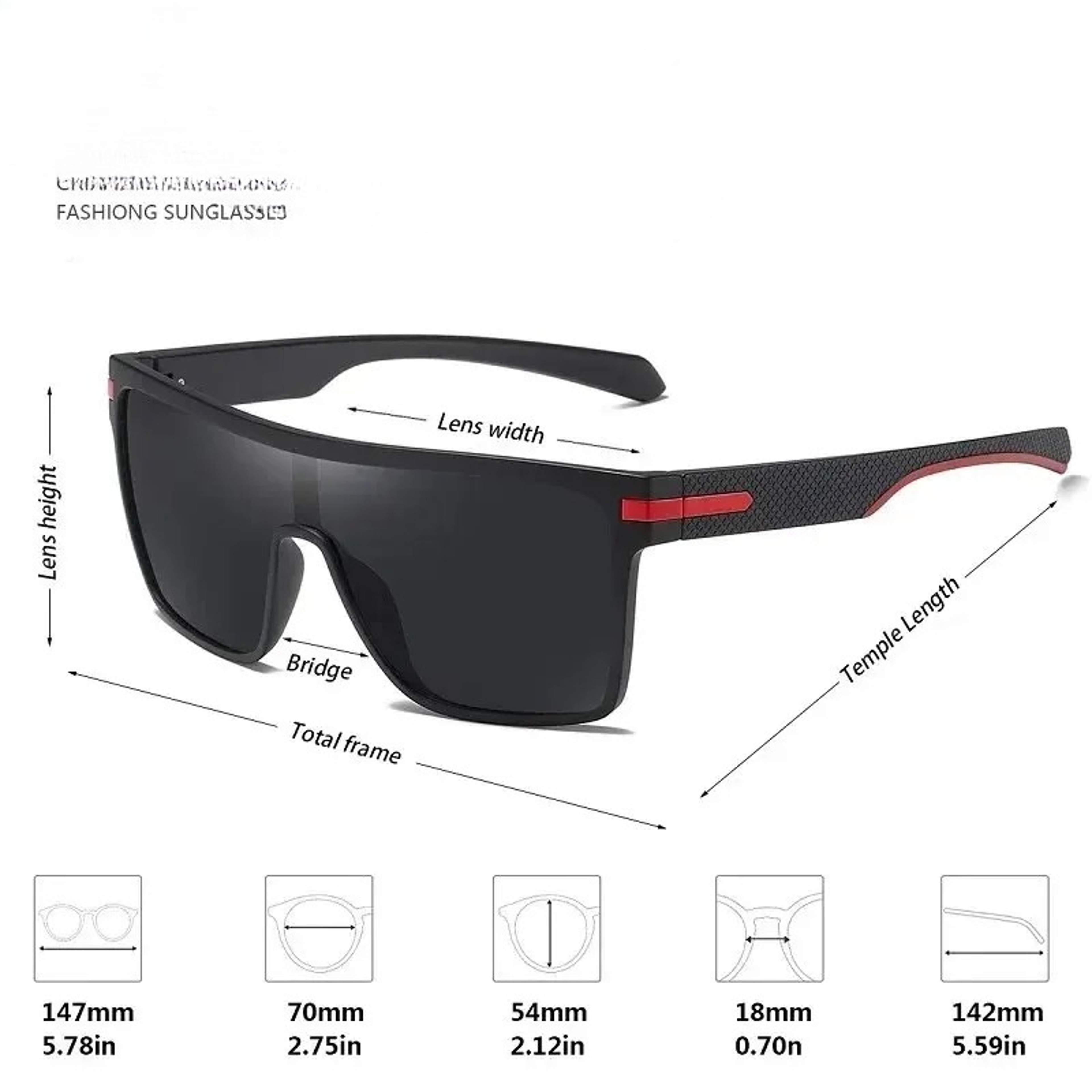 Polarized Square Driving Sunglasses For Men  Women Oversized AntiGlare Mirror Shades 2