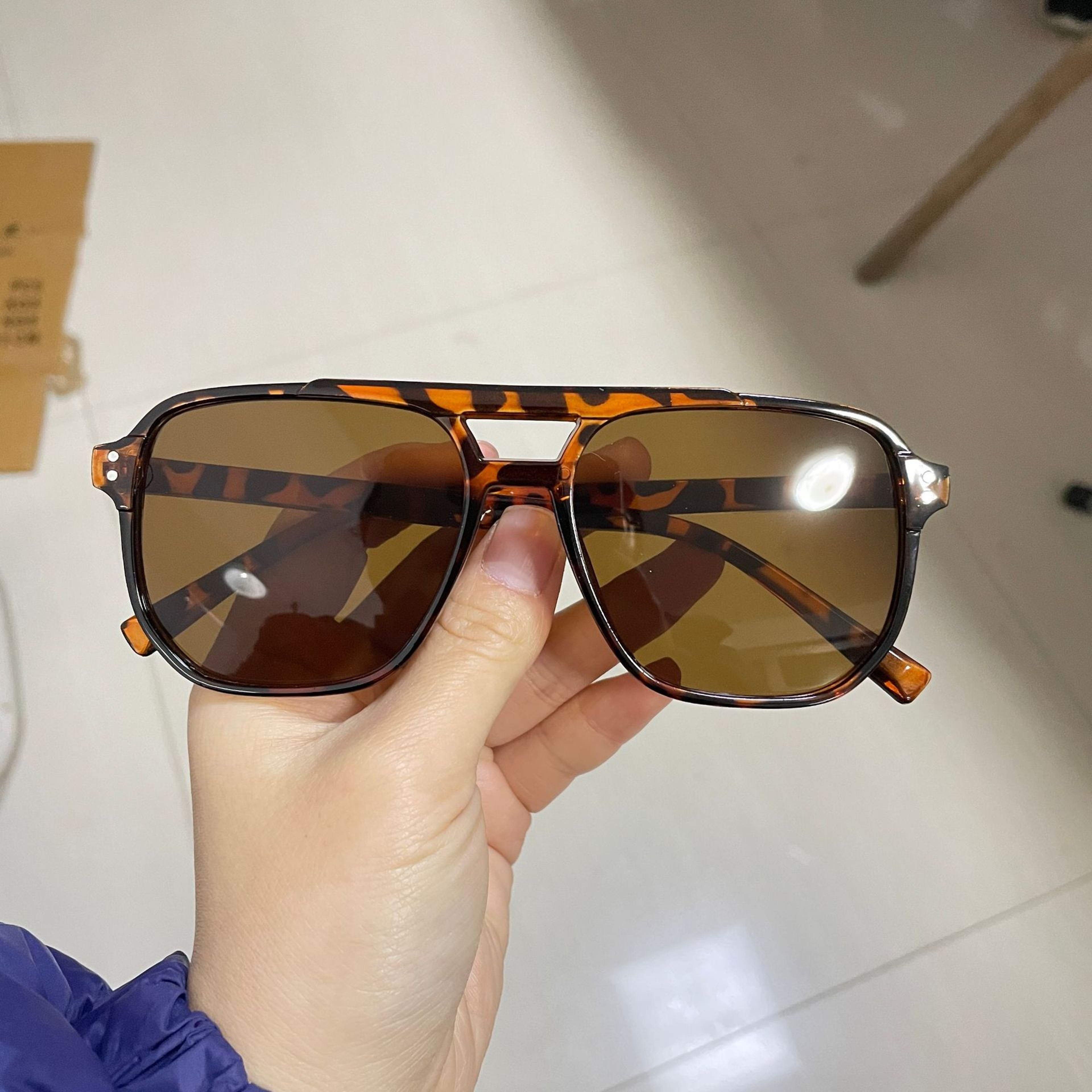 Vintage Oversized Square Sunglasses Designer Style Unisex Shades 7