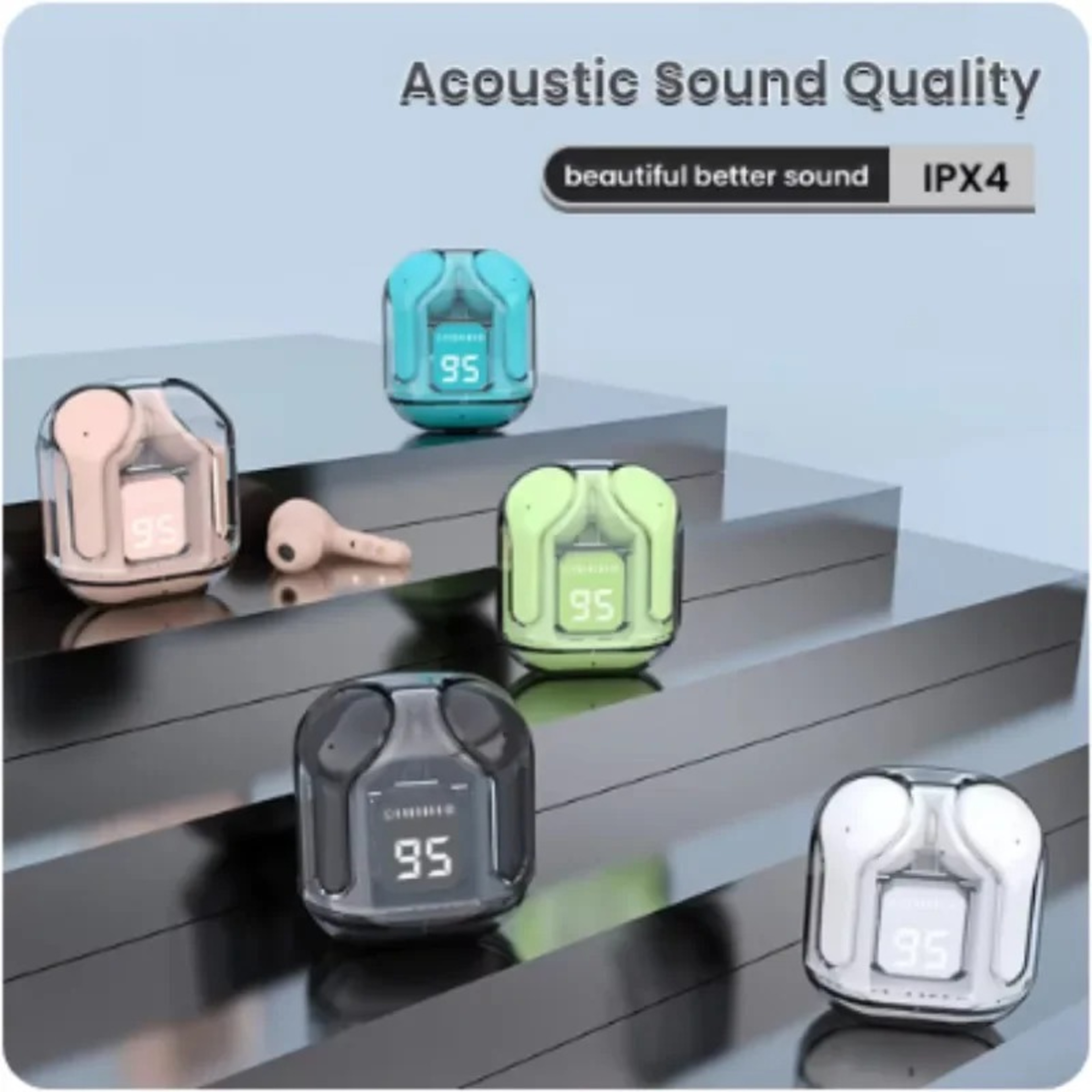 Bluetooth Earbuds With Bluetooth HiFi Sound And Transparent Charging Case 4