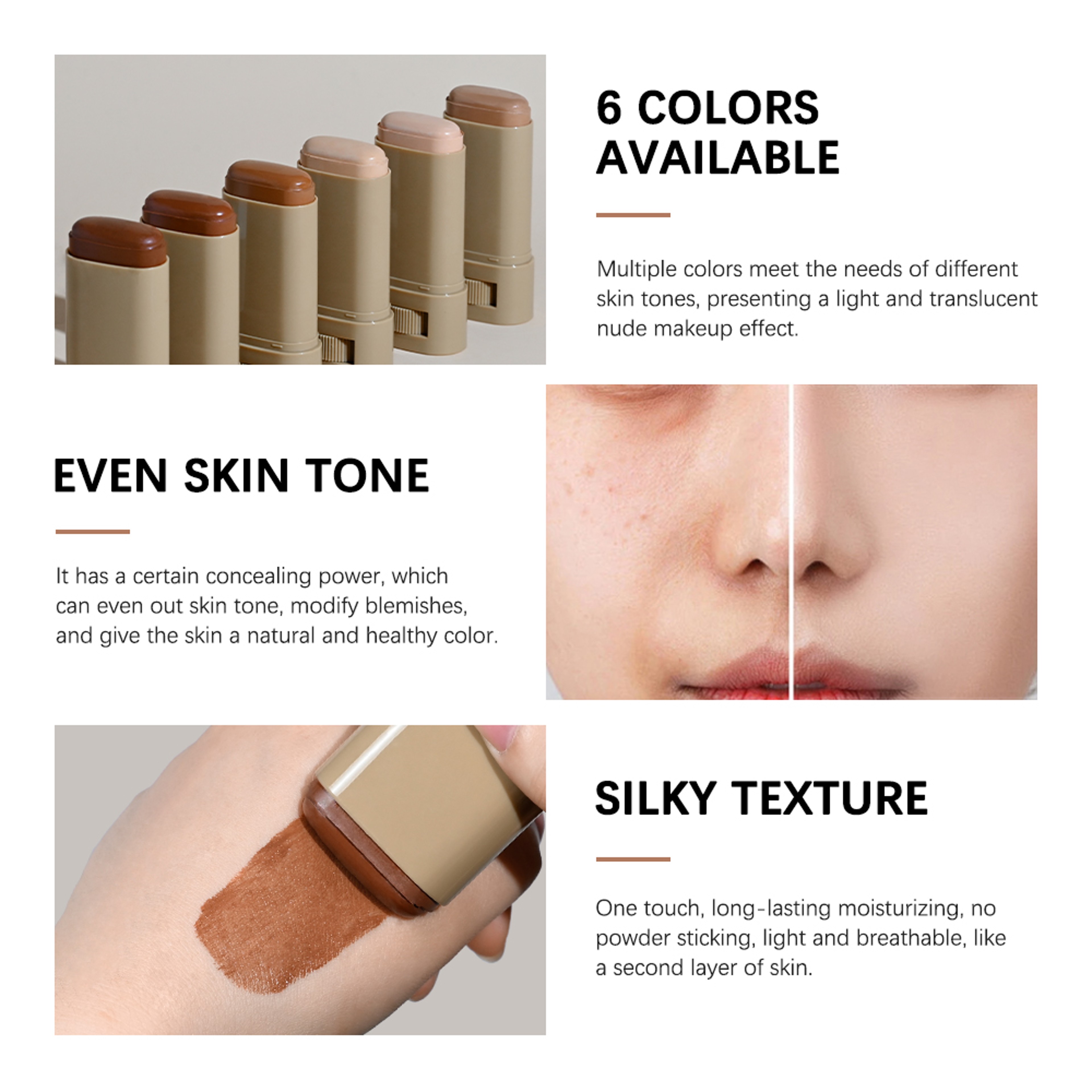 Radiant Foundation Stick  Concealer Stick With Serum Boost For Smooth Full Coverage 2