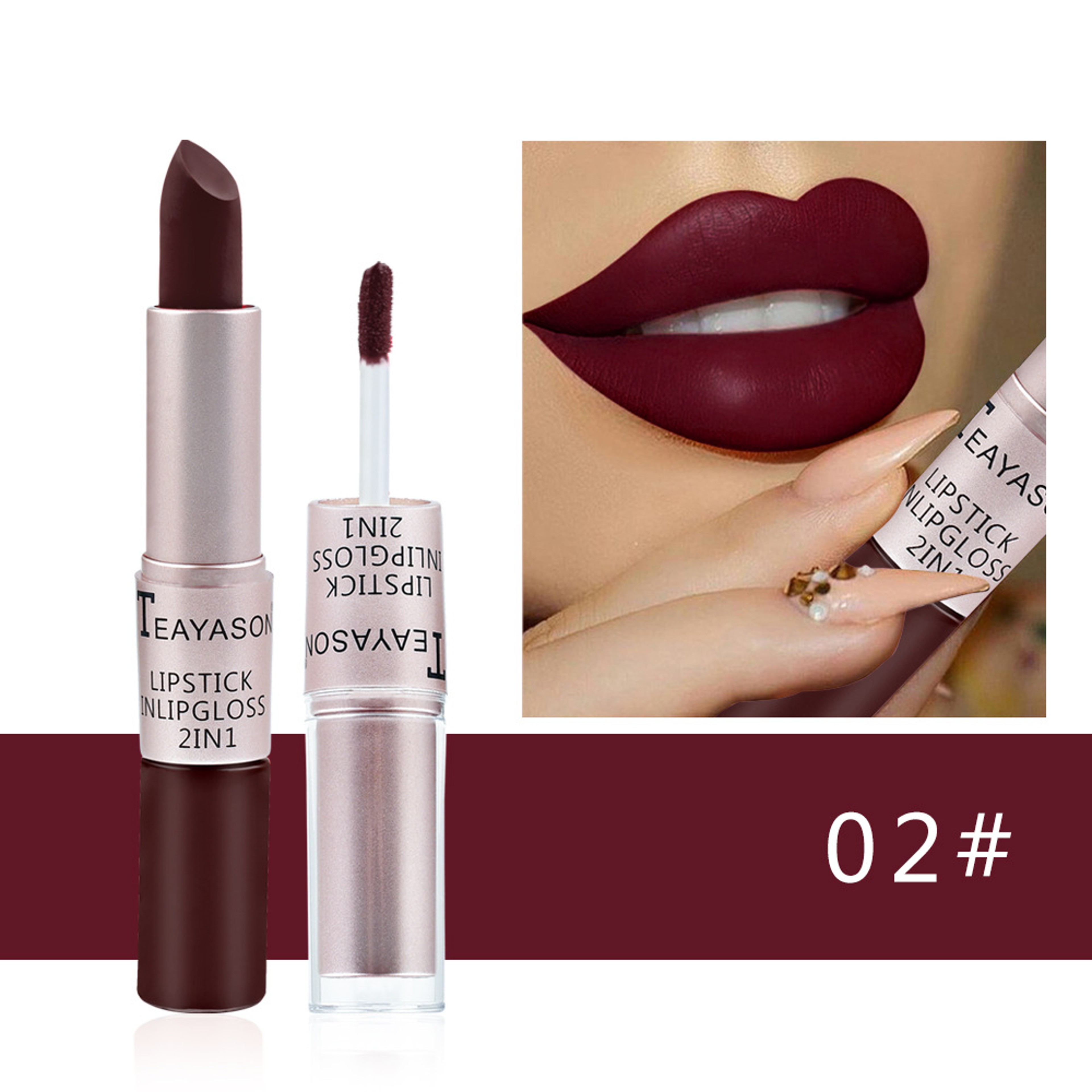 Velvet Matte Lipstick  Lip Gloss Duo Waterproof Long Lasting Lip Color 5