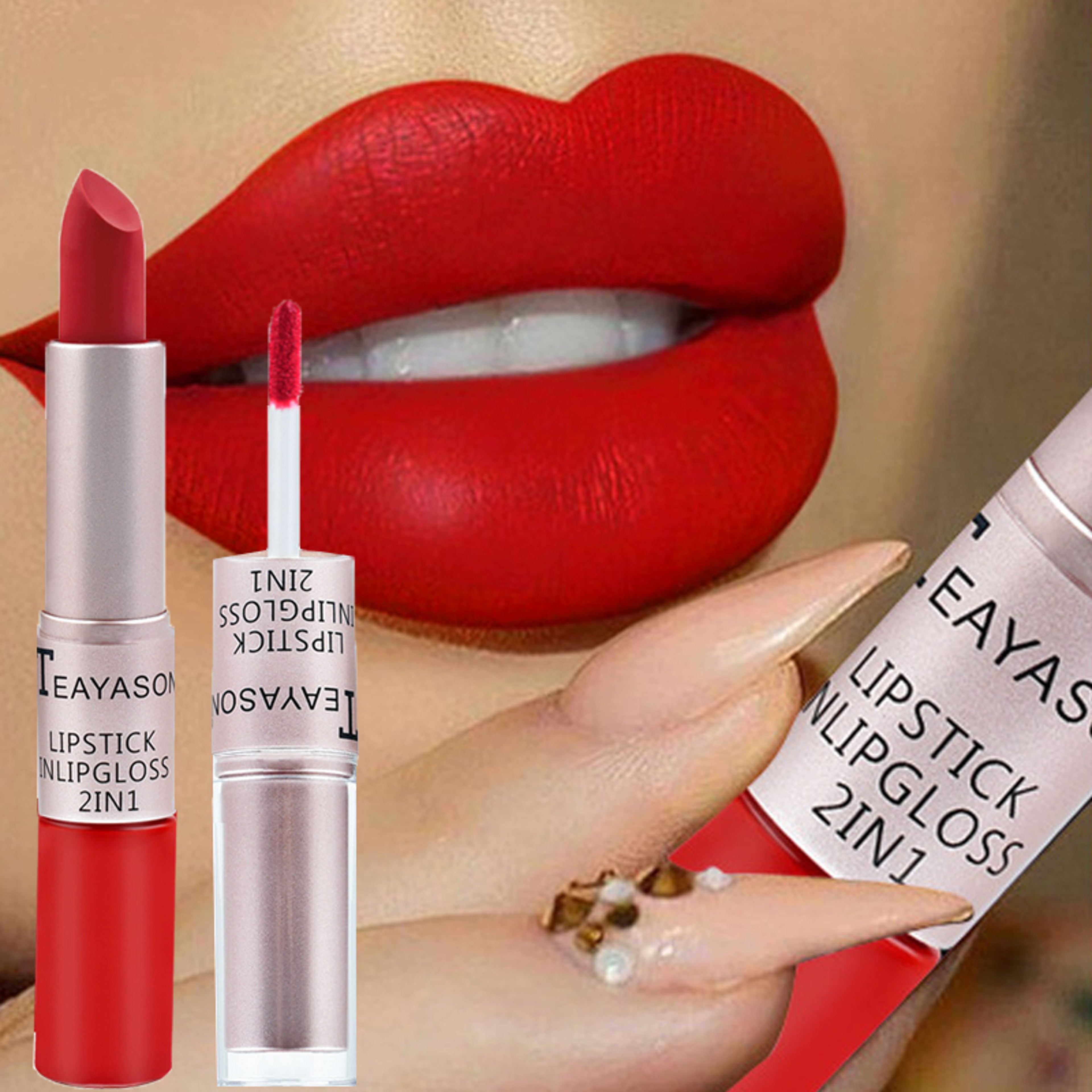 Velvet Matte Lipstick  Lip Gloss Duo Waterproof Long Lasting Lip Color 8