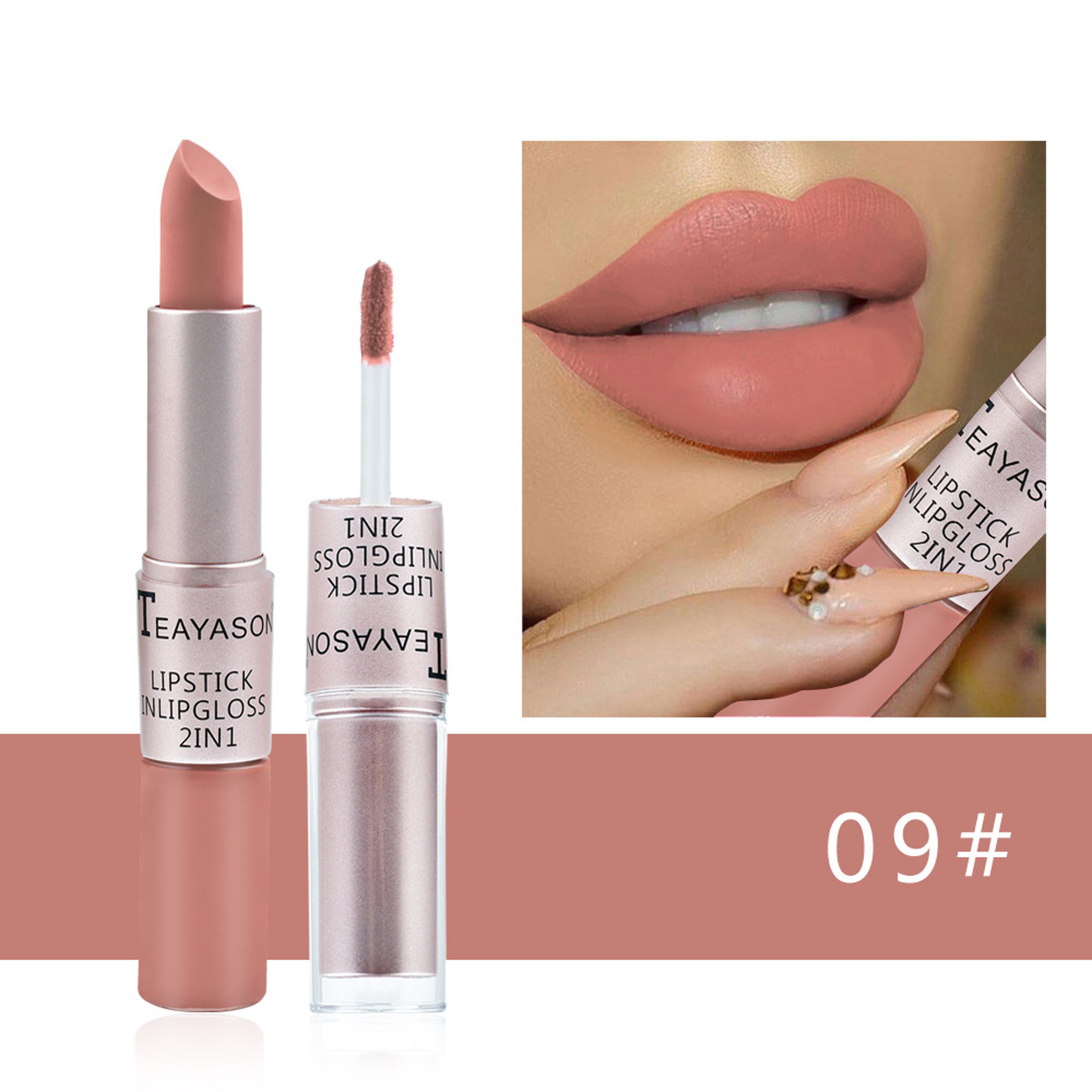 Velvet Matte Lipstick  Lip Gloss Duo Waterproof Long Lasting Lip Color 12
