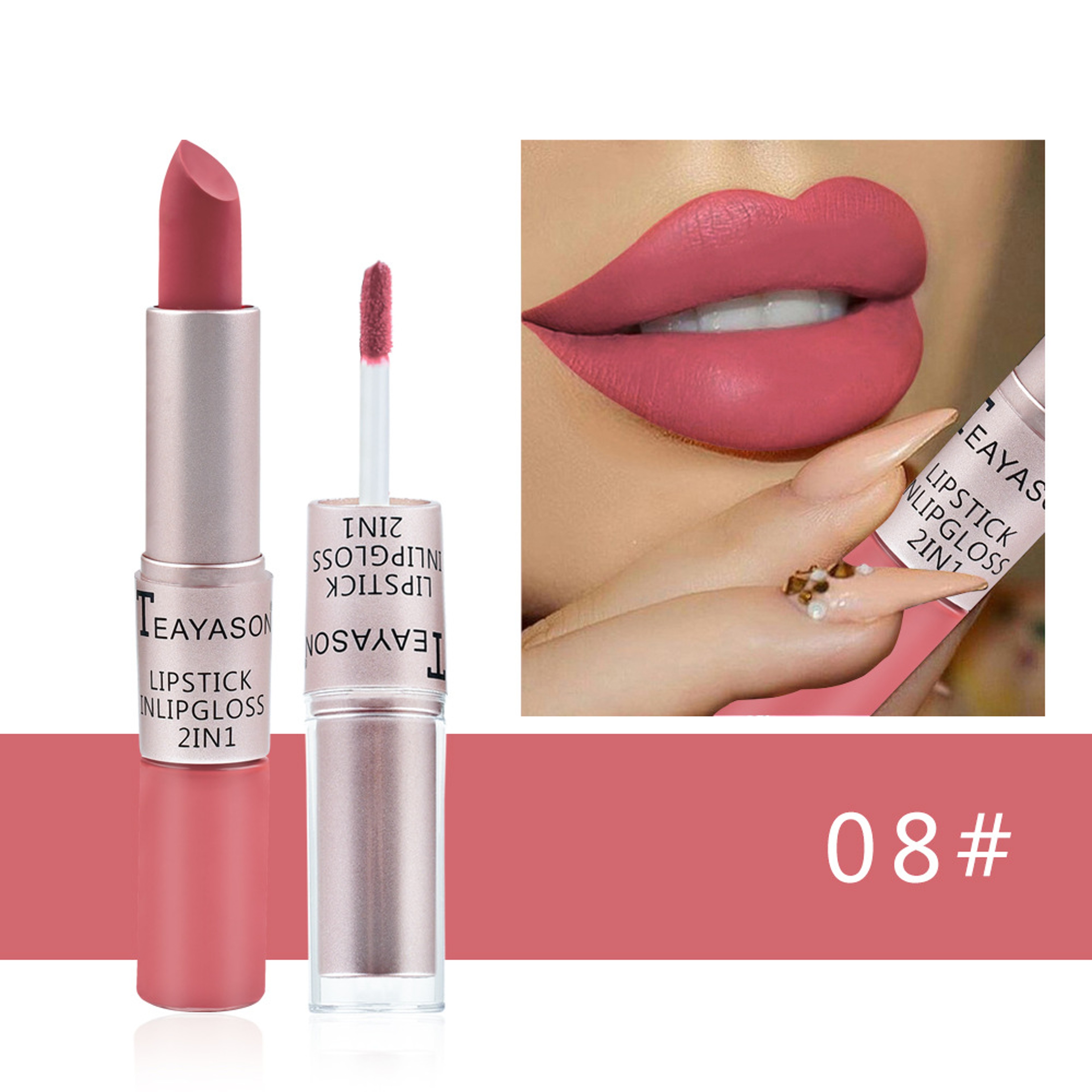 Velvet Matte Lipstick  Lip Gloss Duo Waterproof Long Lasting Lip Color 11