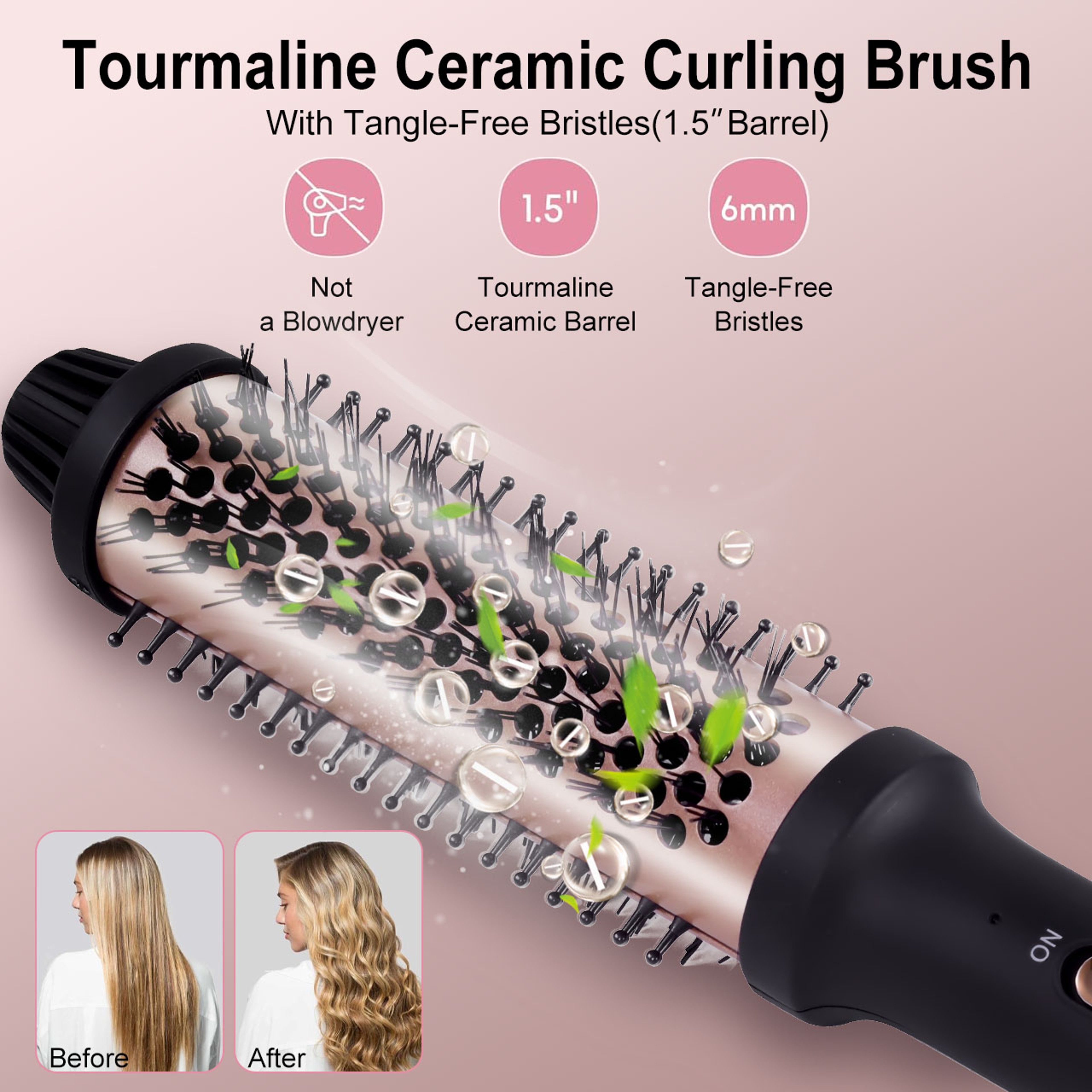 Hatteker Electric Curling Comb Hair Styling Brush for Smooth Curls Volume & Inner Bend Styling – view 2