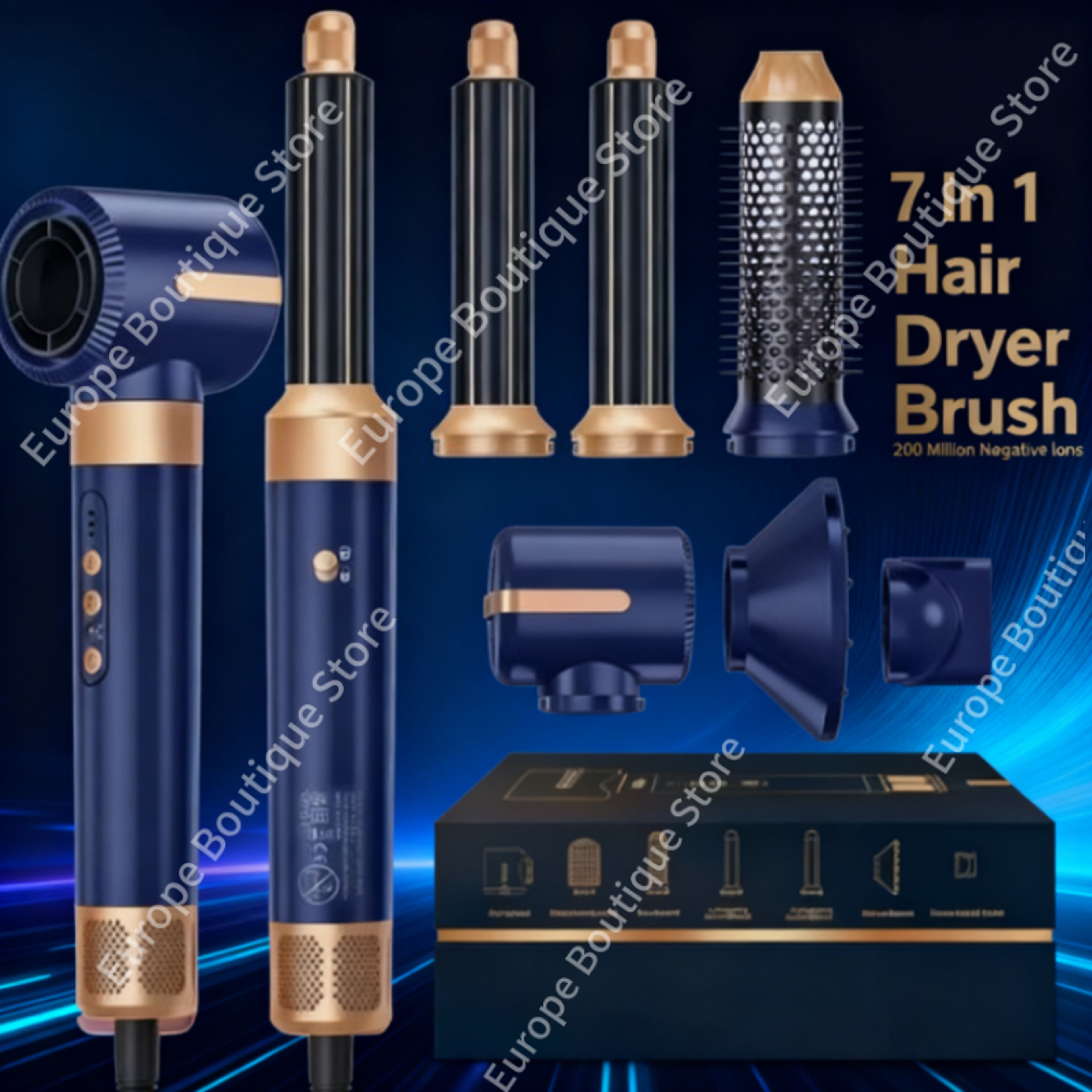 Hair Dryer Brush with Ionic Hair Dryer and Auto Hair Curler for Fast Salon Styling – view 2