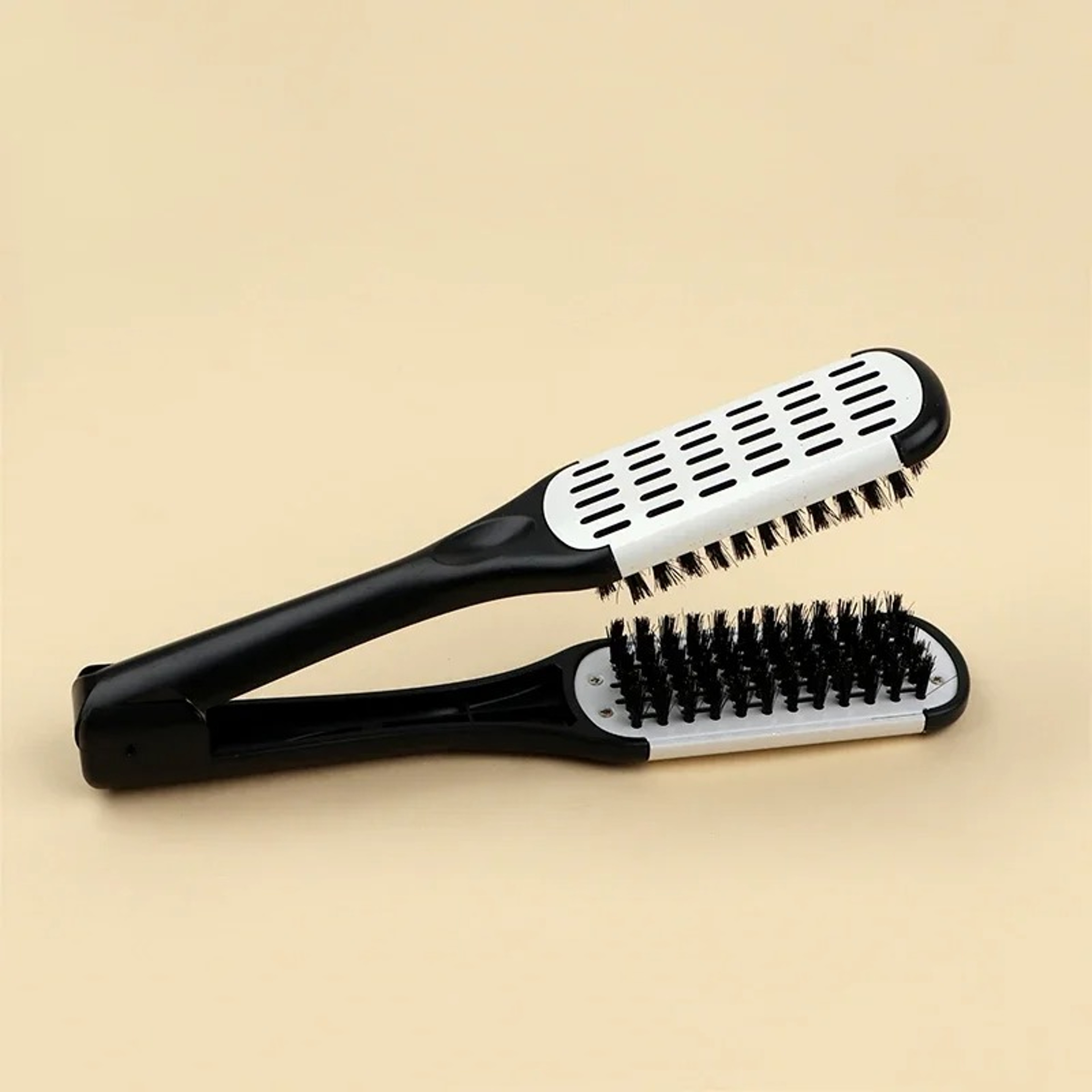 Professional Hair Straightening Brush V Shape Double Nylon Styling Comb For Smooth Salon Results 6
