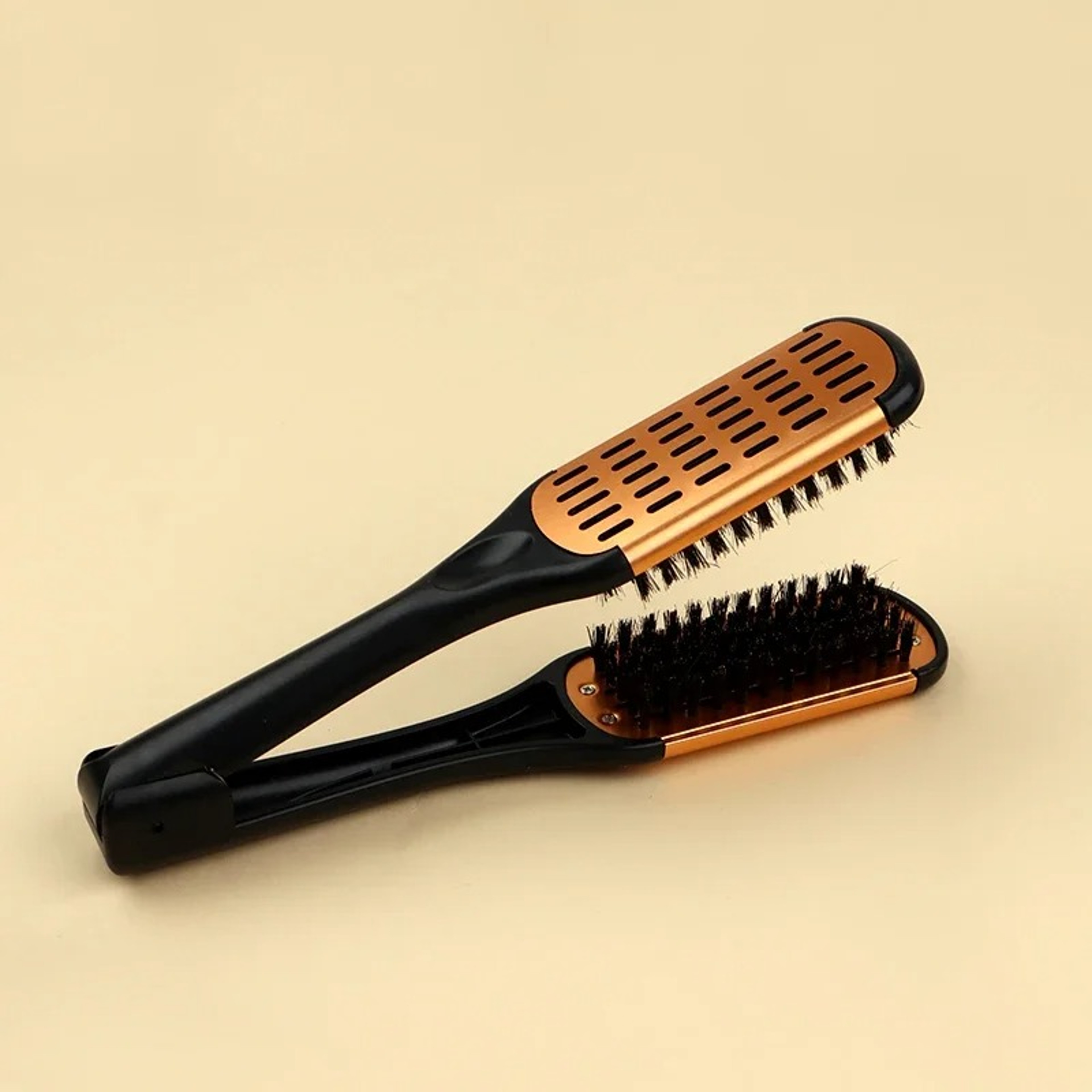 Professional Hair Straightening Brush V Shape Double Nylon Styling Comb For Smooth Salon Results 9