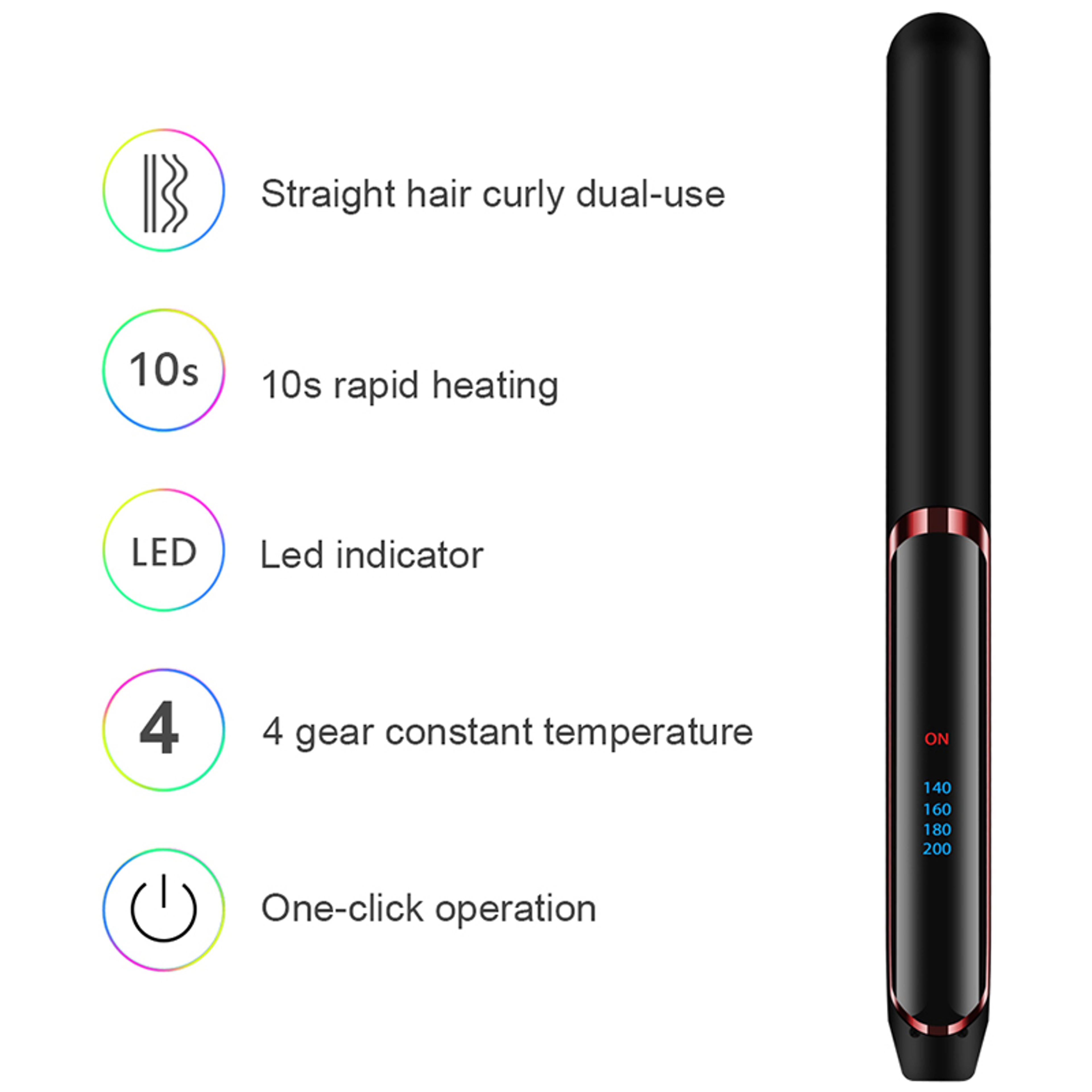 Professional Ceramic Hair Straightener with Ionic Technology & LCD Display Fast Heat Flat Iron – view 6