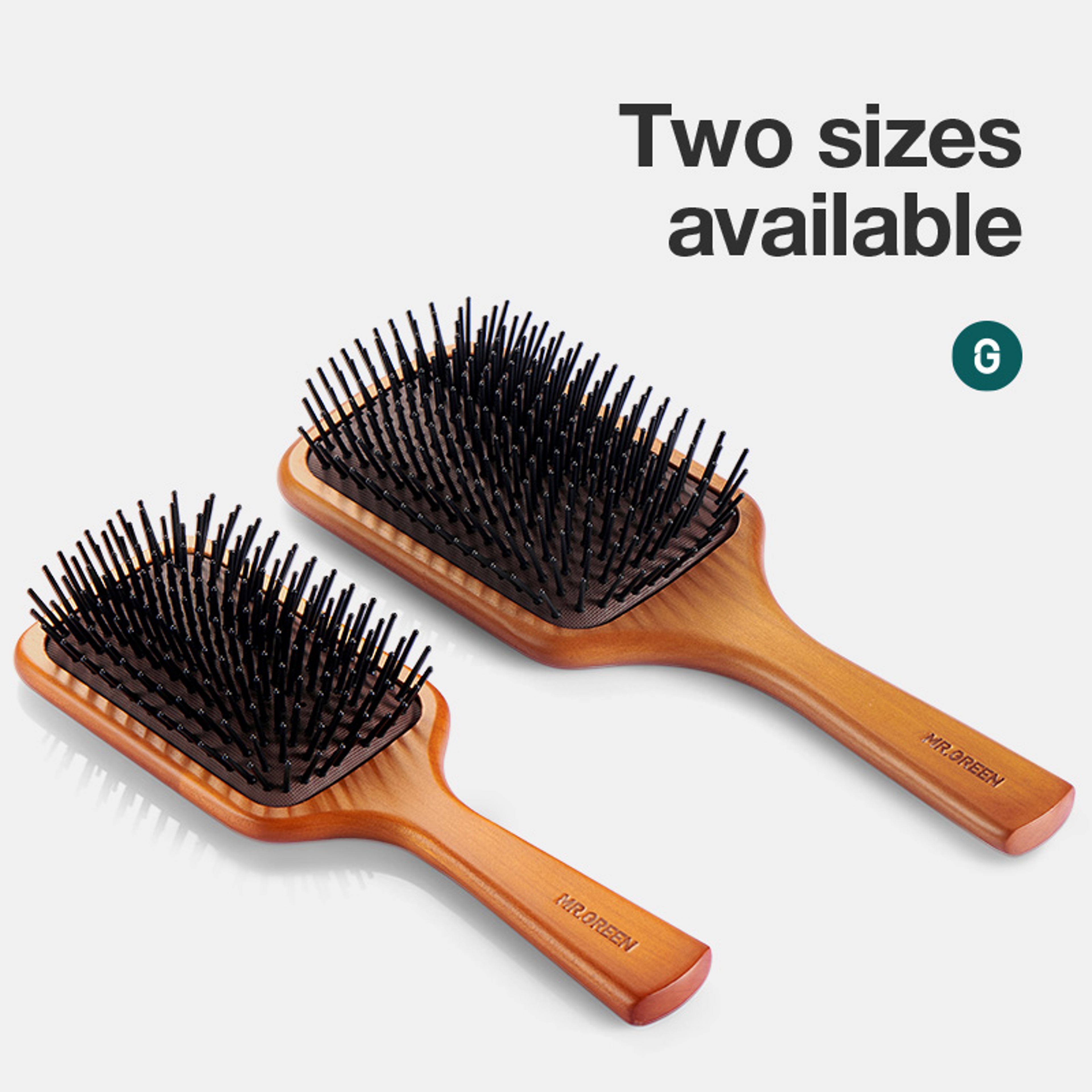 MR GREEN Wooden Hair Brush with Air Cushion Scalp Massage for Curly Long & All Hair Types – view 5