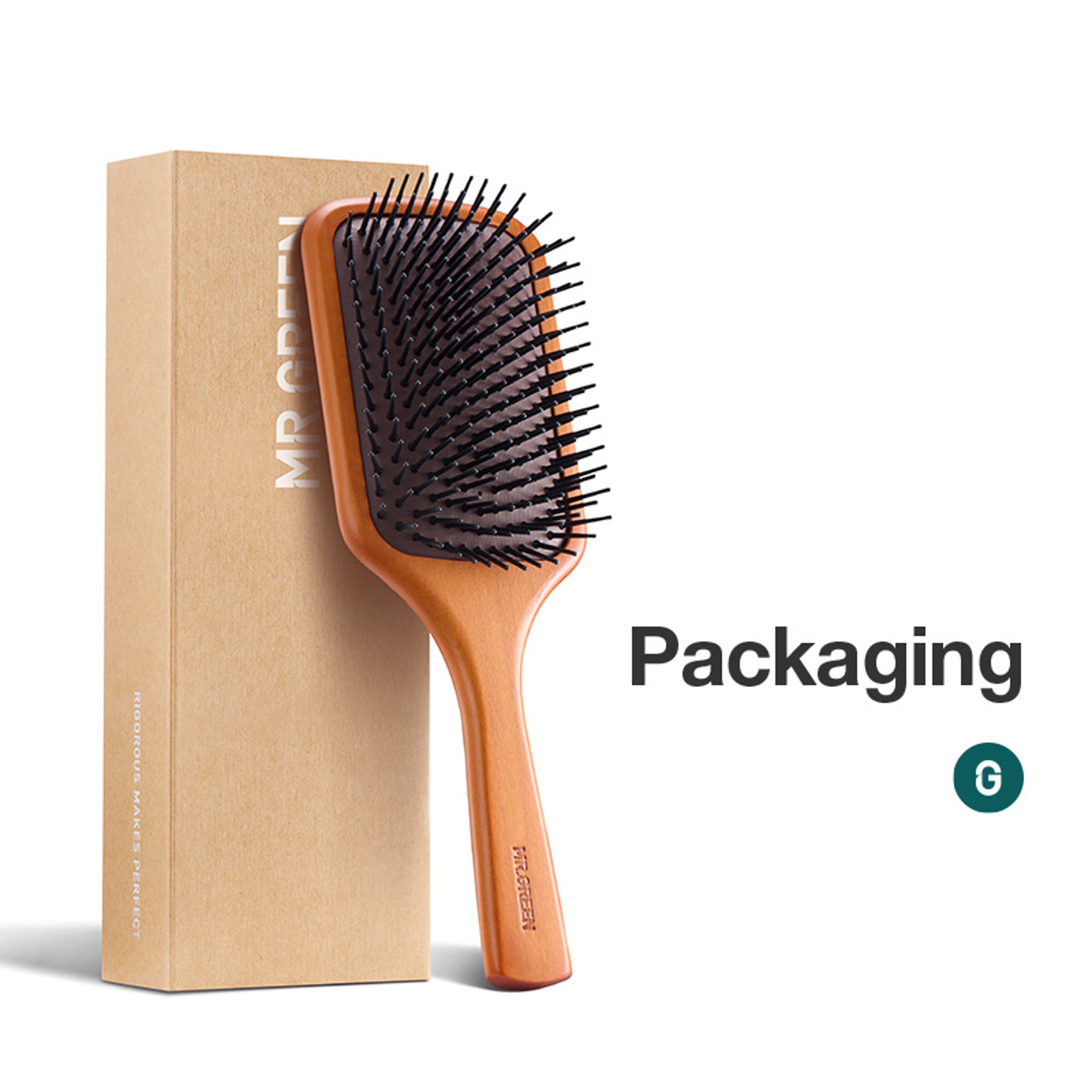 MR GREEN Wooden Hair Brush with Air Cushion Scalp Massage for Curly Long & All Hair Types – view 6