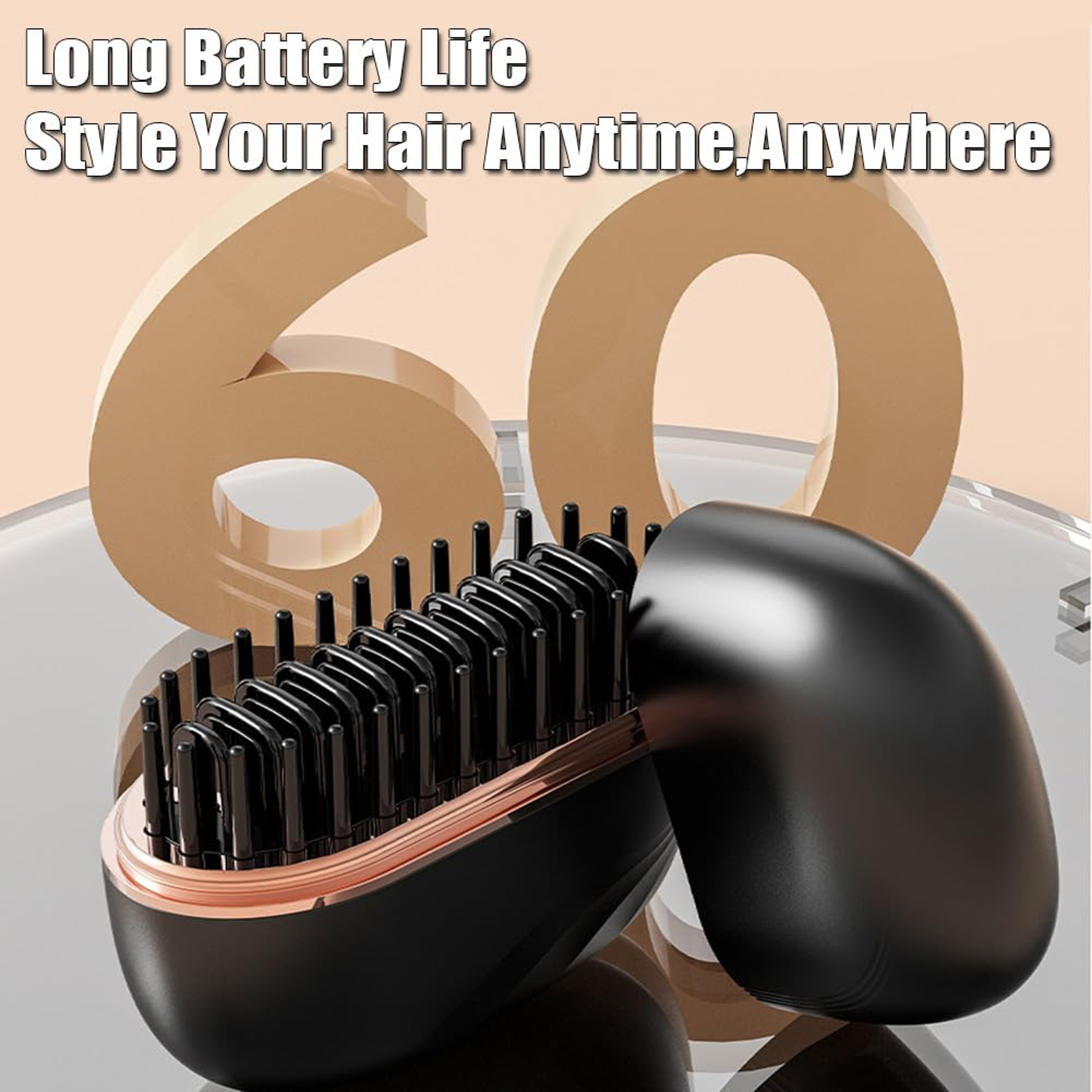 Mini Hair Straightener Portable Hair Straightening Brush With Heat Settings For Travel 4