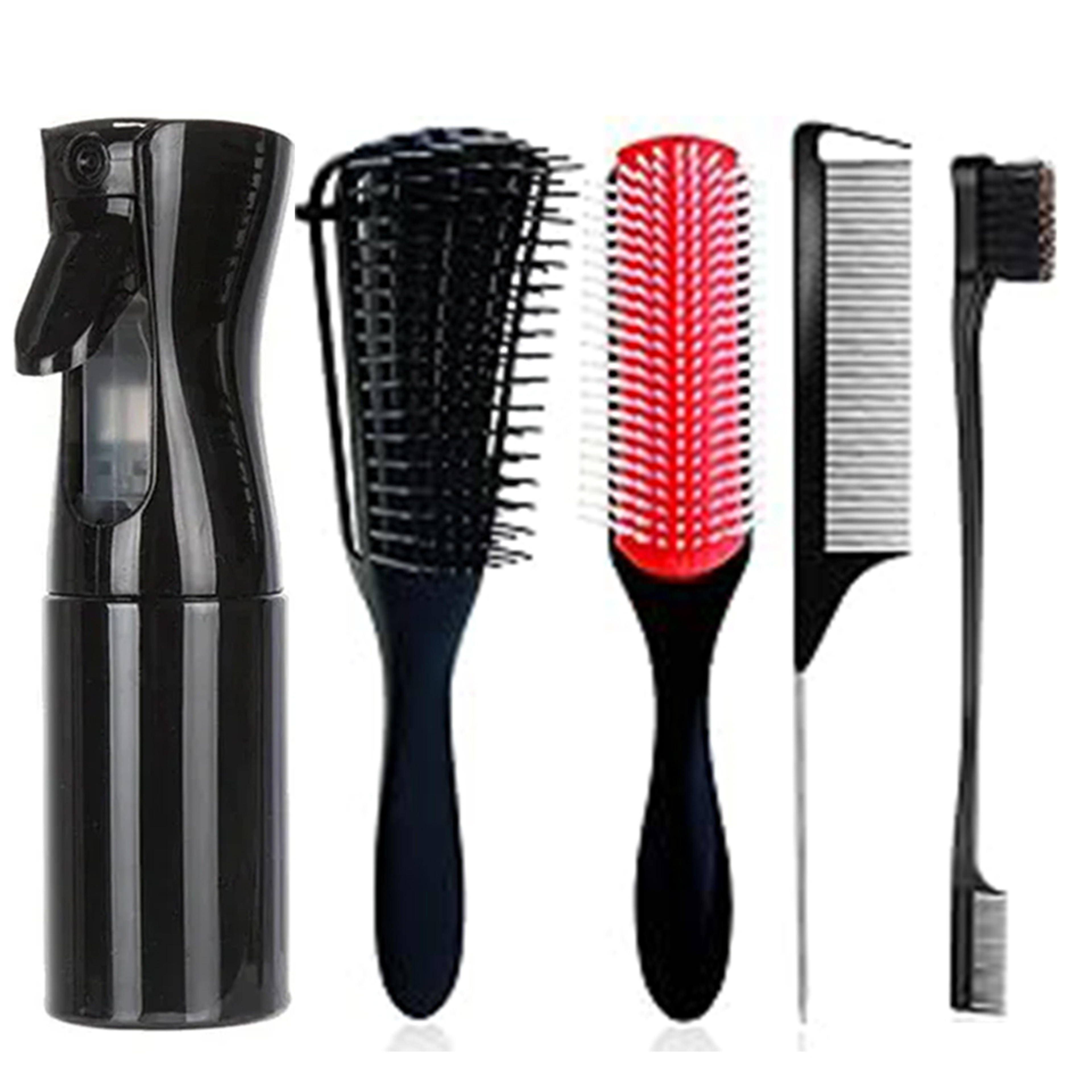 Curly Hair Detangling Hair Brush Set With Scalp Massage Tools Piece Kit 6