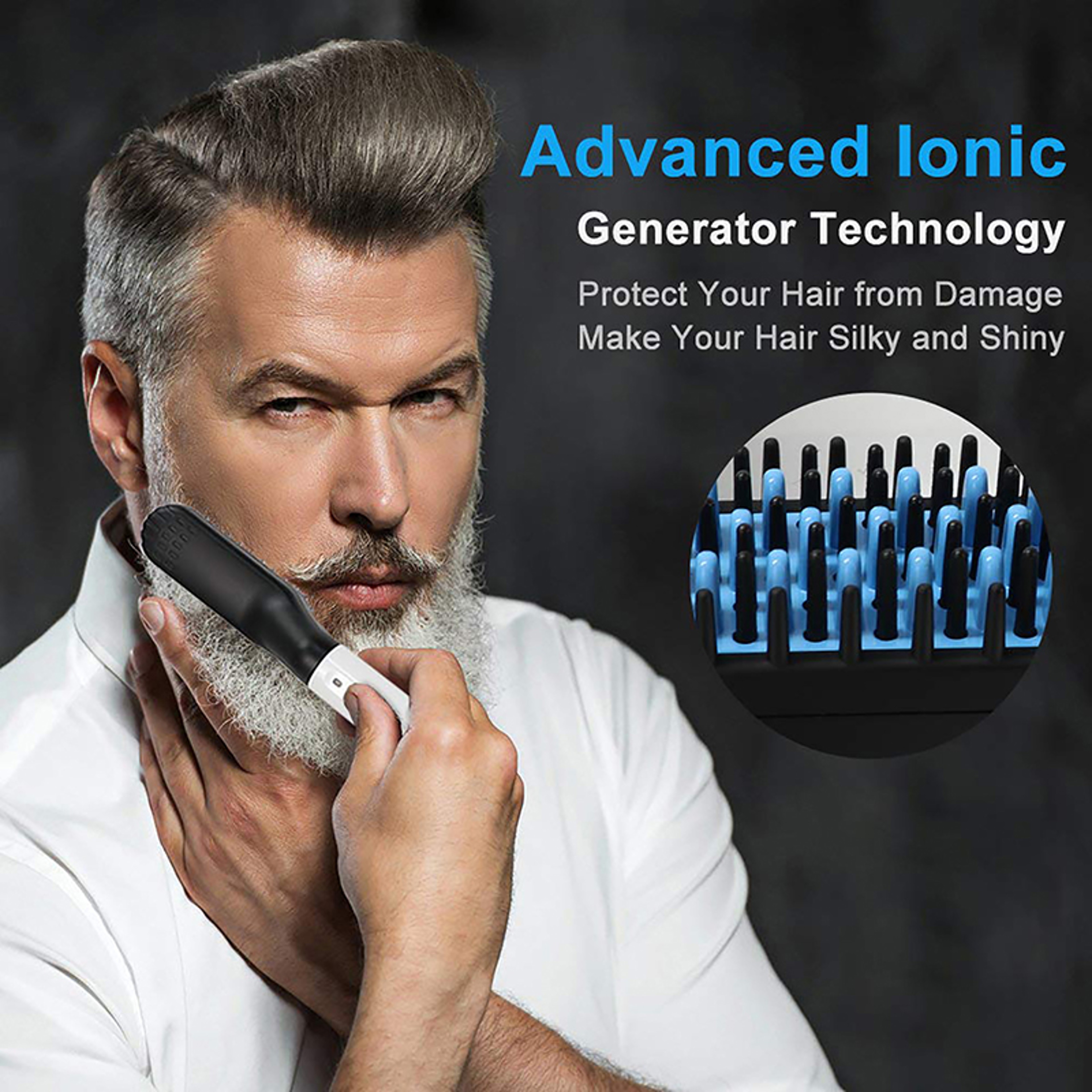 Quick Heat Beard Straightener and Men's Hair Styling Comb – view 3