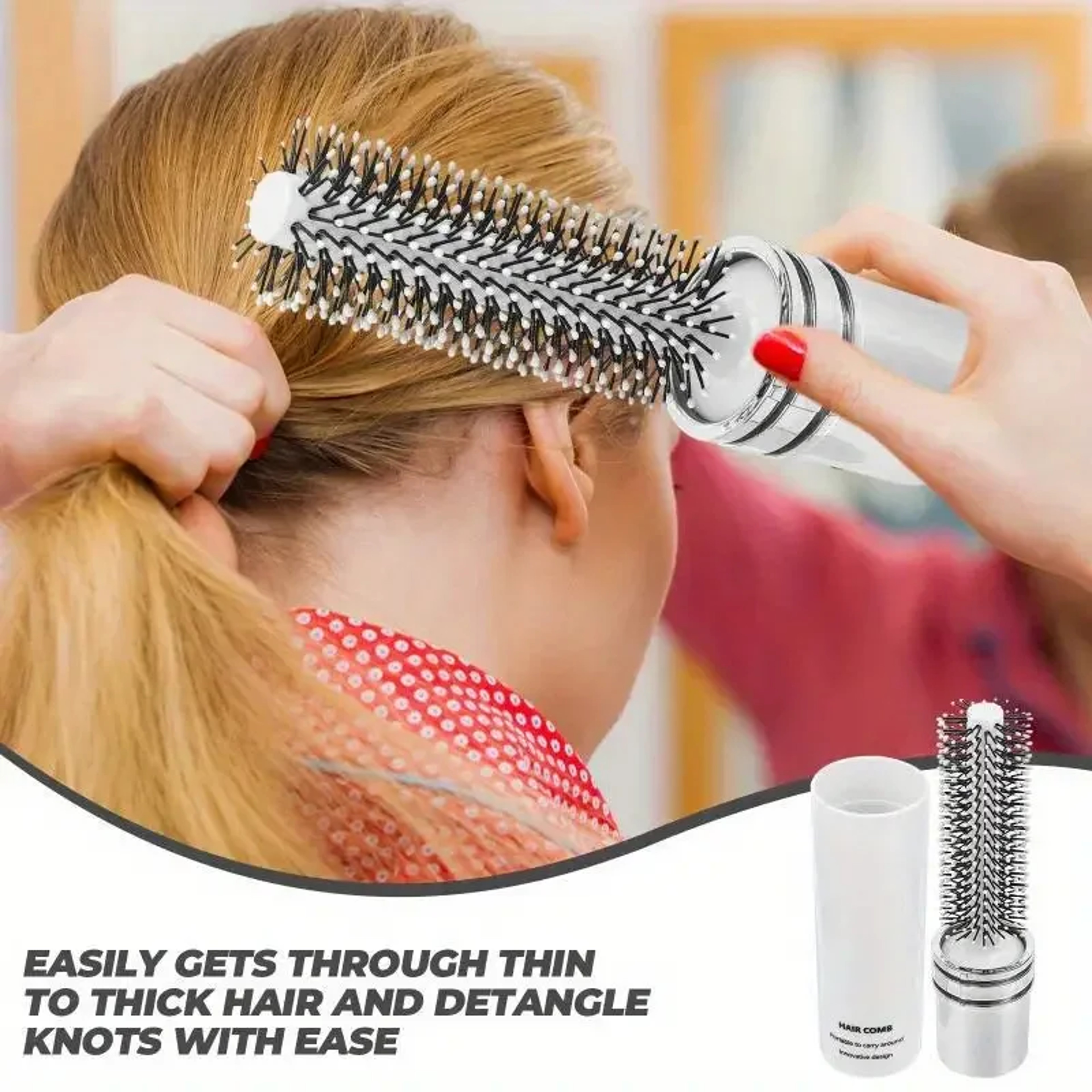 Portable Round Hair Brush For Blow Dry Styling Travel Hair Styling Brush 4