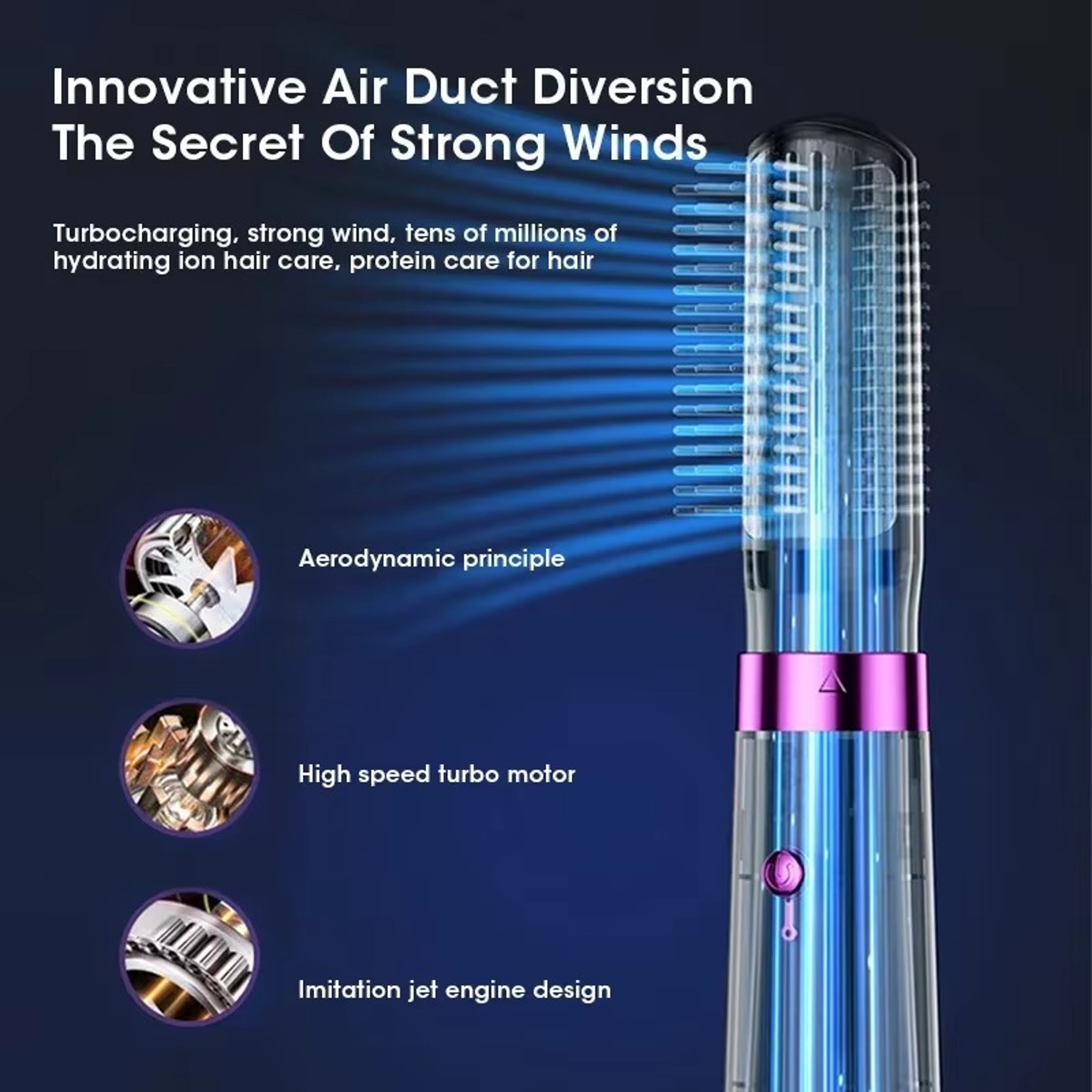 Hair Styler Hot Air Brush Hair Dryer Brush With Automatic Hair Curler  Straightener 3