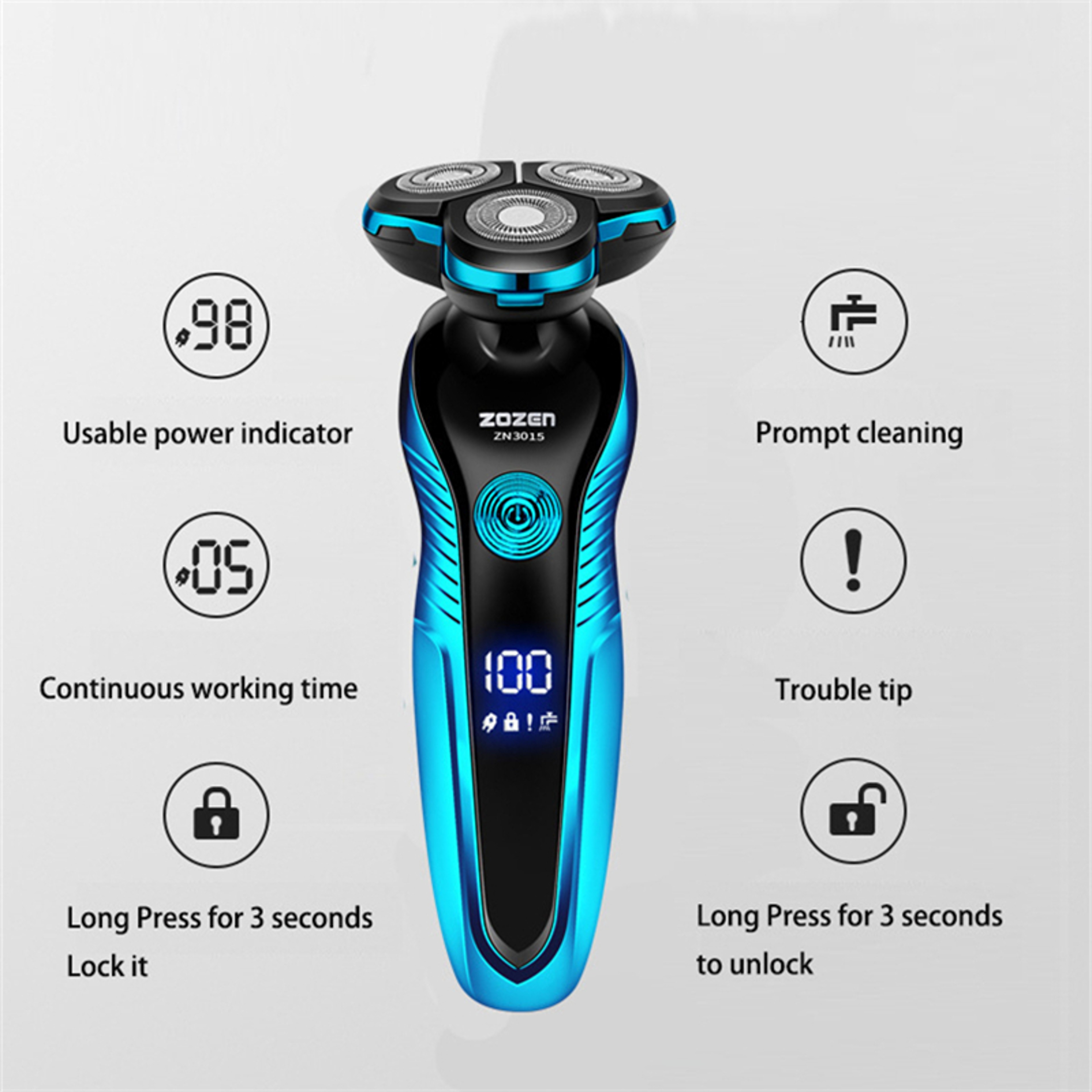 Electric Shaver Rechargeable Wet Dry Beard  Body Hair Trimmer For Men 2
