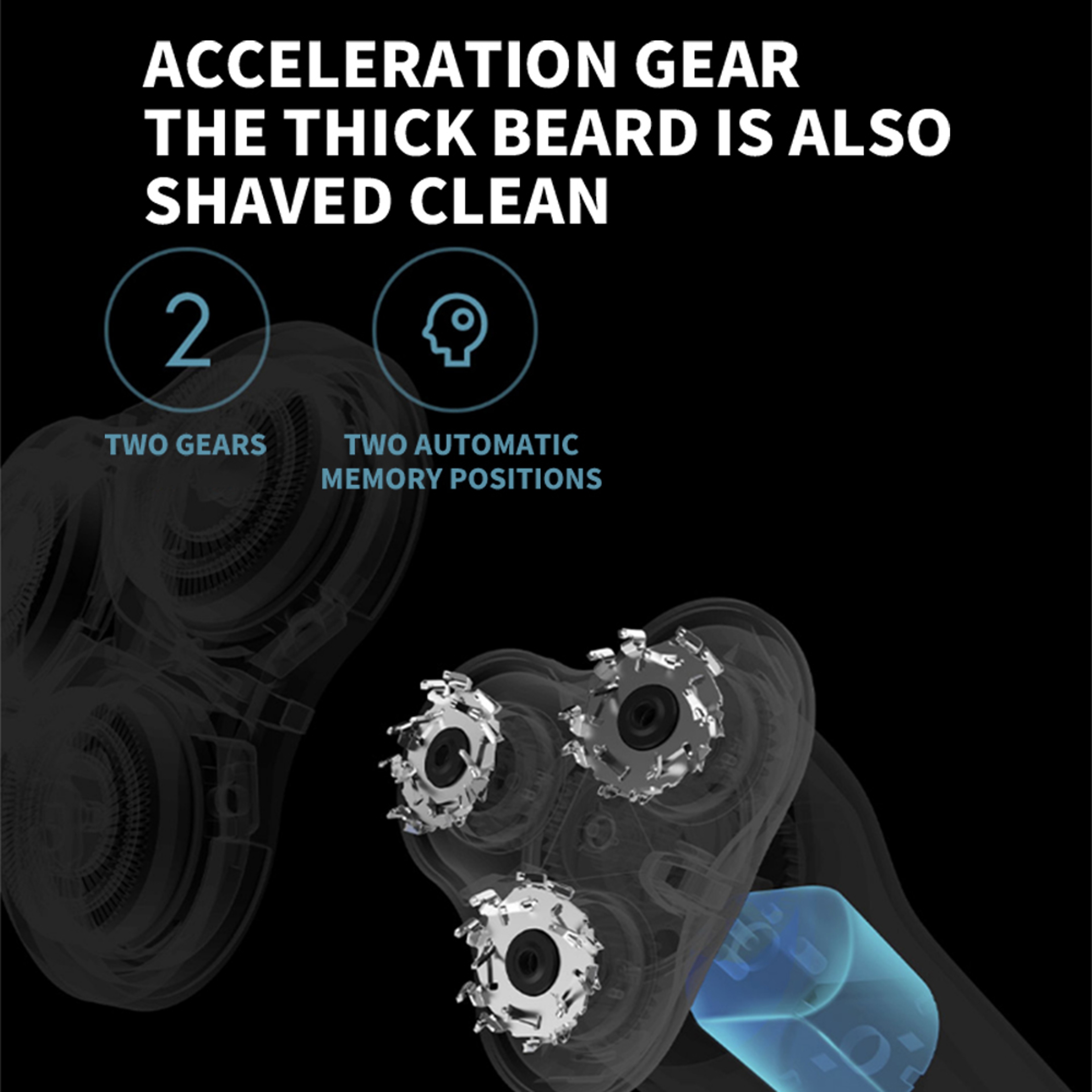 Electric Shaver For Men Wet Dry Shaver With Triple Floating Blades  Type C Charging 4