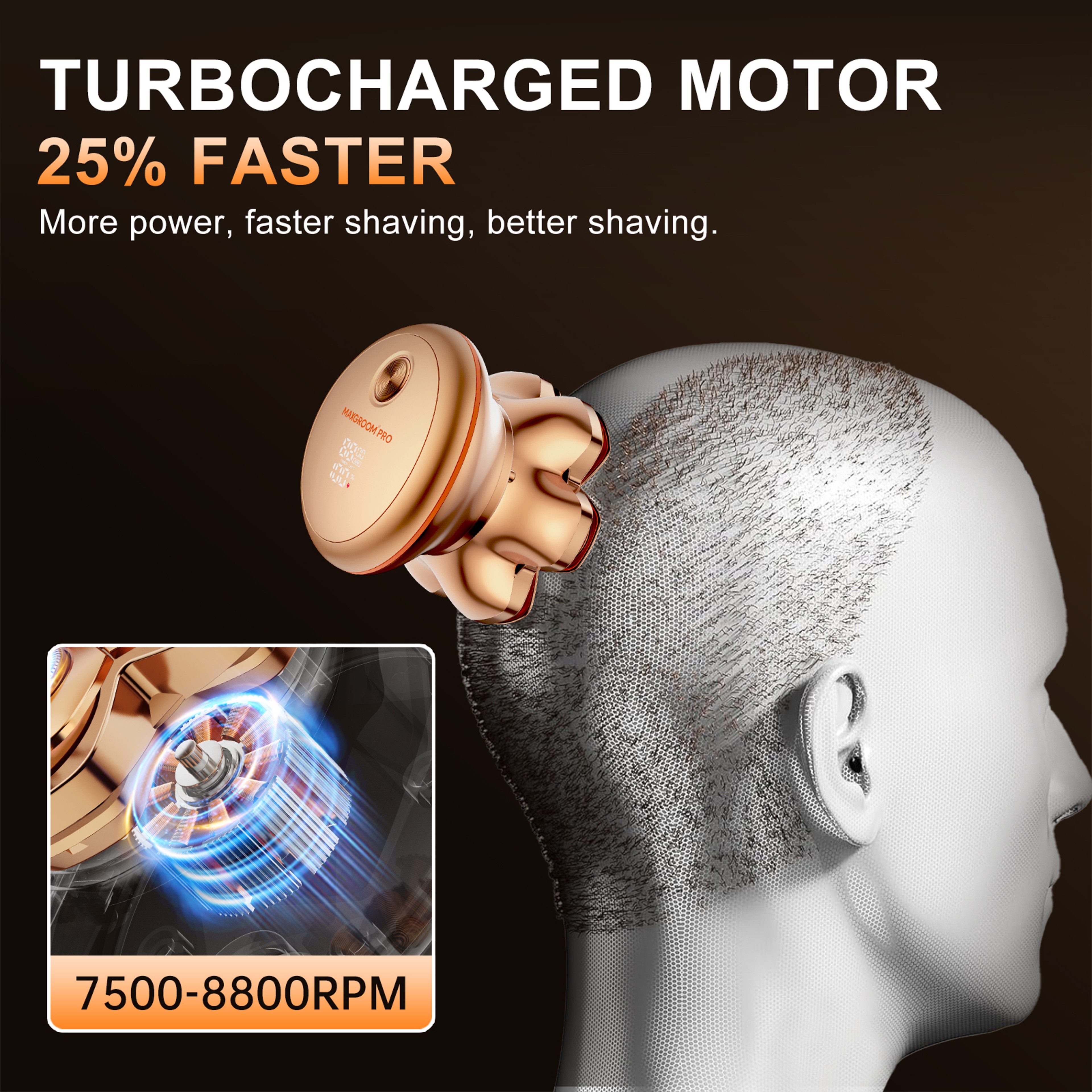 Head Shaver for Bald Men USB Rechargeable Waterproof Electric Razor with Magnetic Floating Blades – view 4