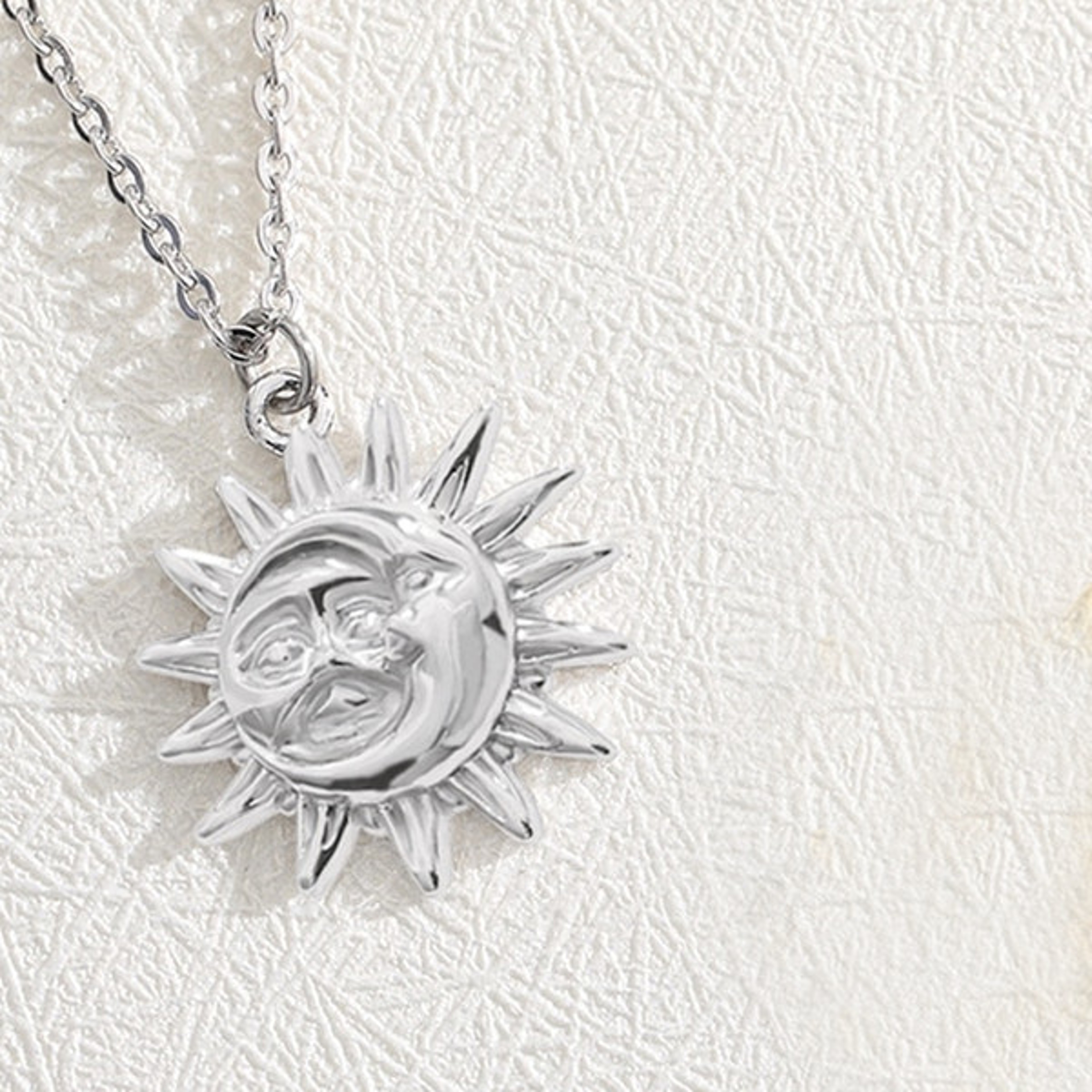 Stainless Steel Dainty Sun Pendant Necklace – view 3
