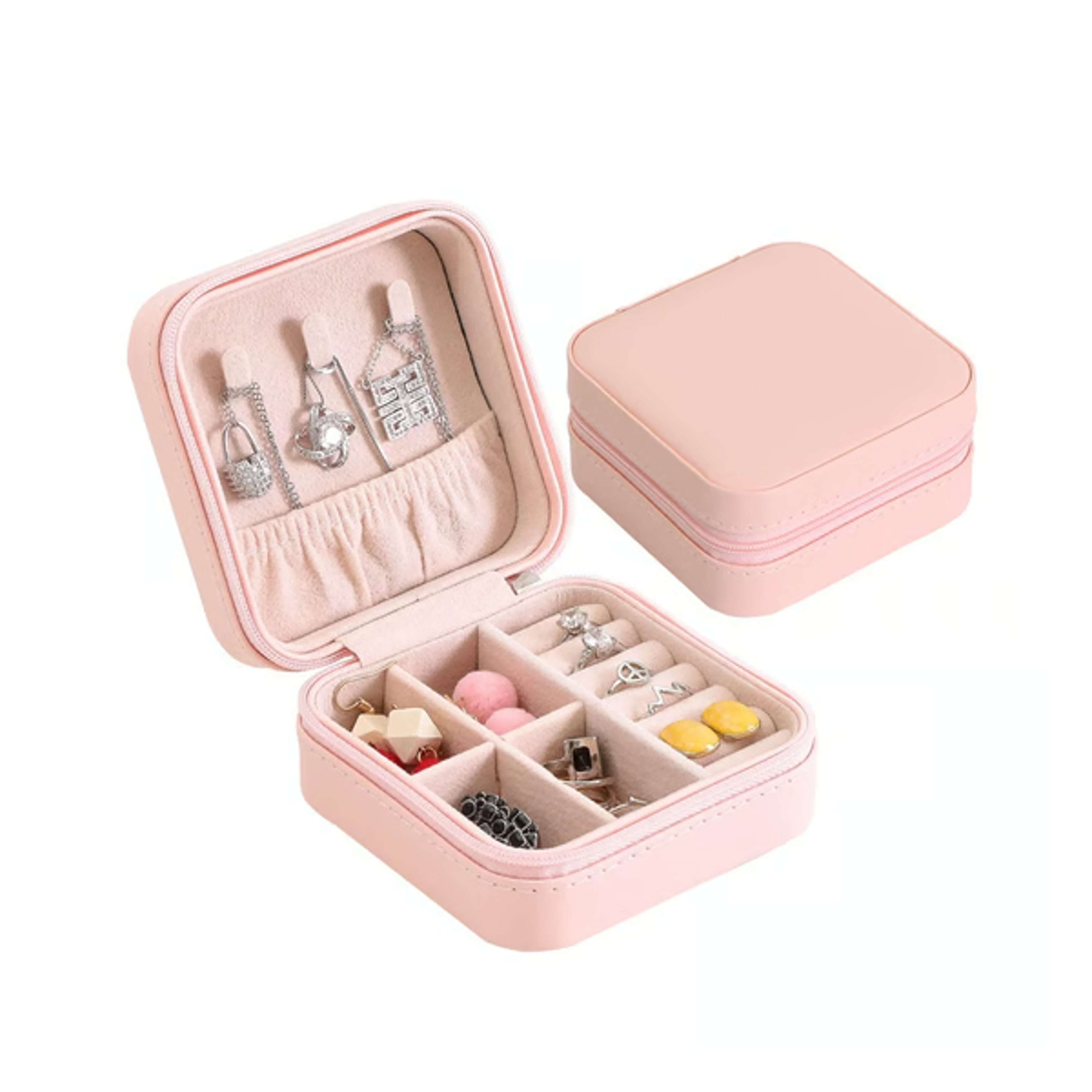 PU Leather Jewelry Organizer pink