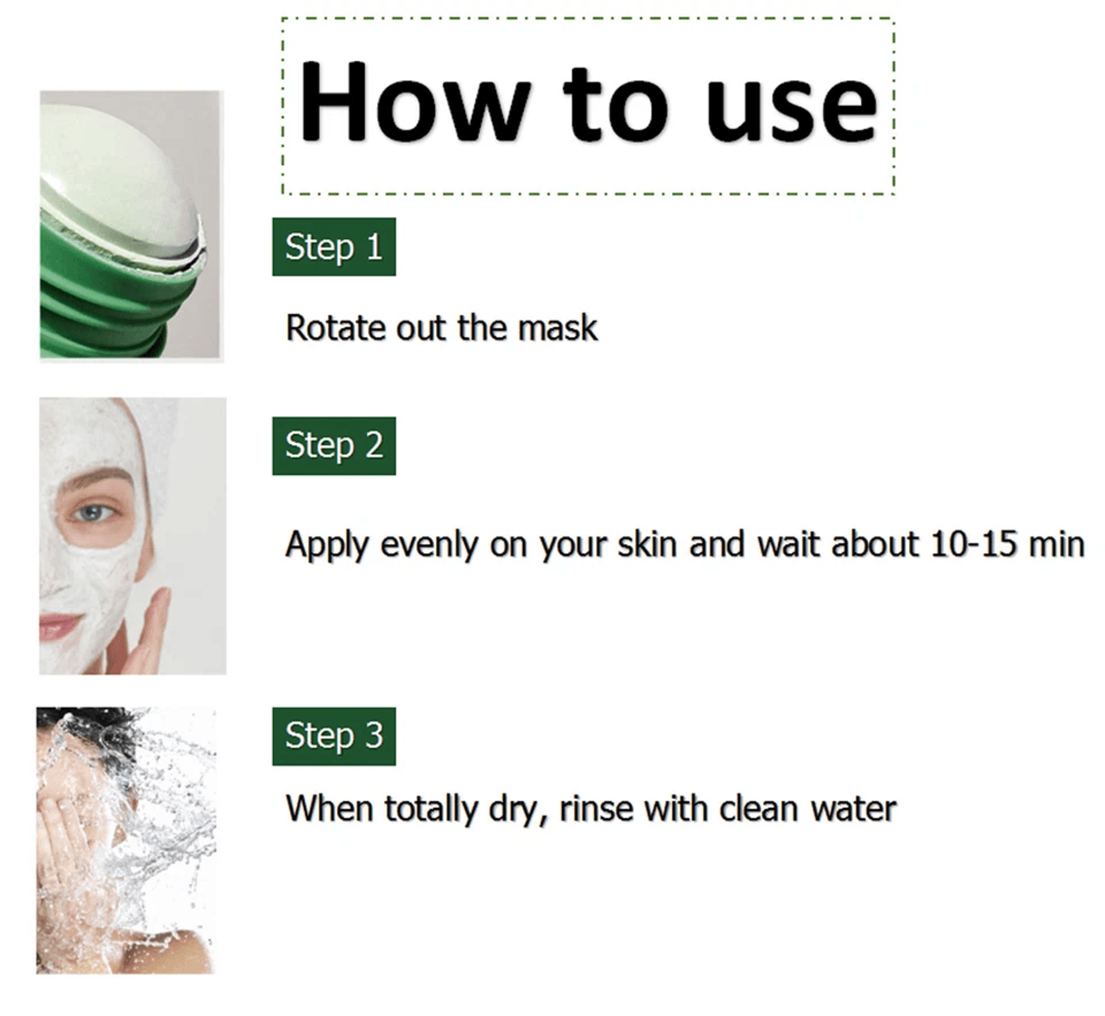 Green Tea Facial Mask Stick Set Pore Purifying Oil Control  Acne Treatment 4