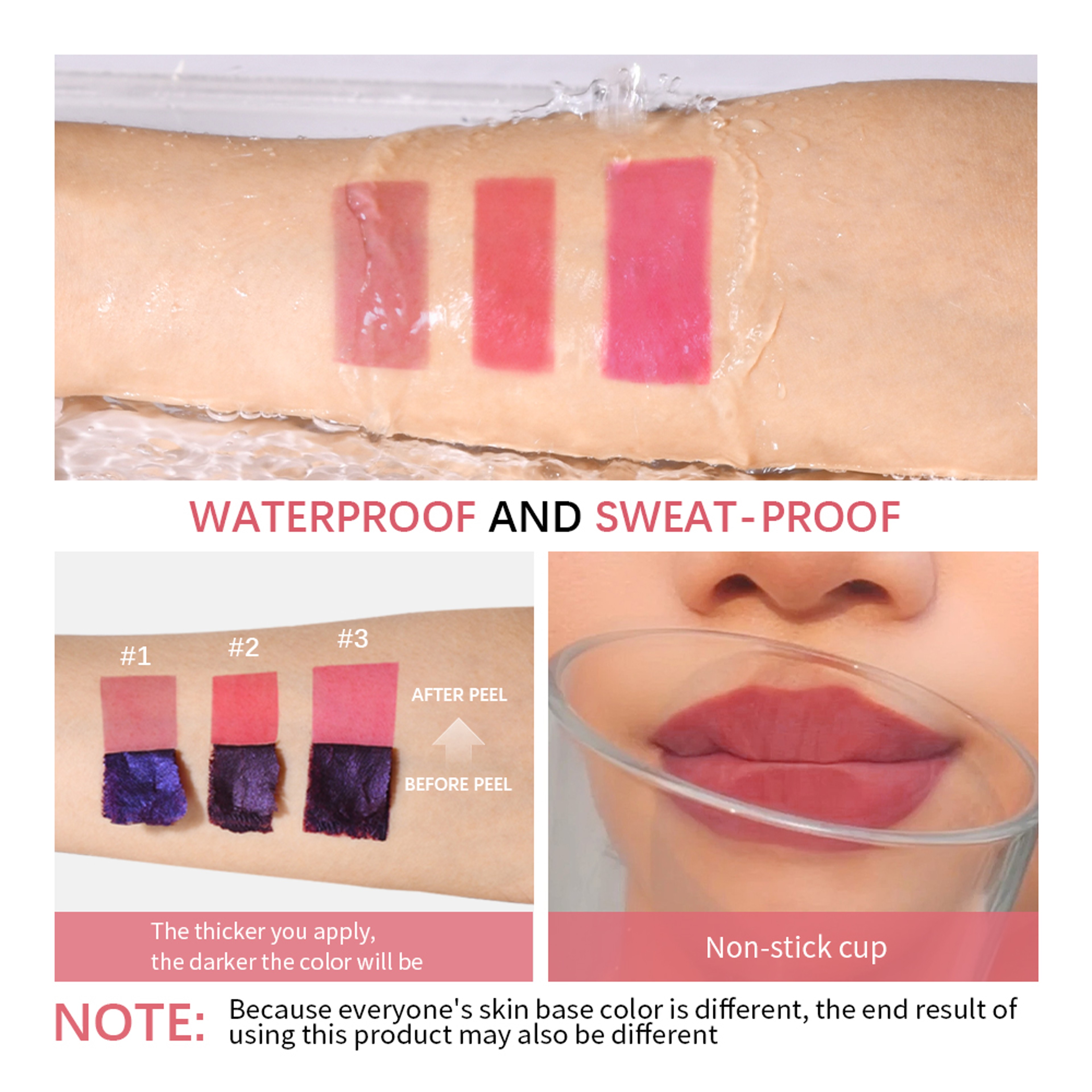 Peel Off Lip Stain Matte Lip Tint For Lips 24H Waterproof Liquid Lipstick Water Resistant Lip Color 4